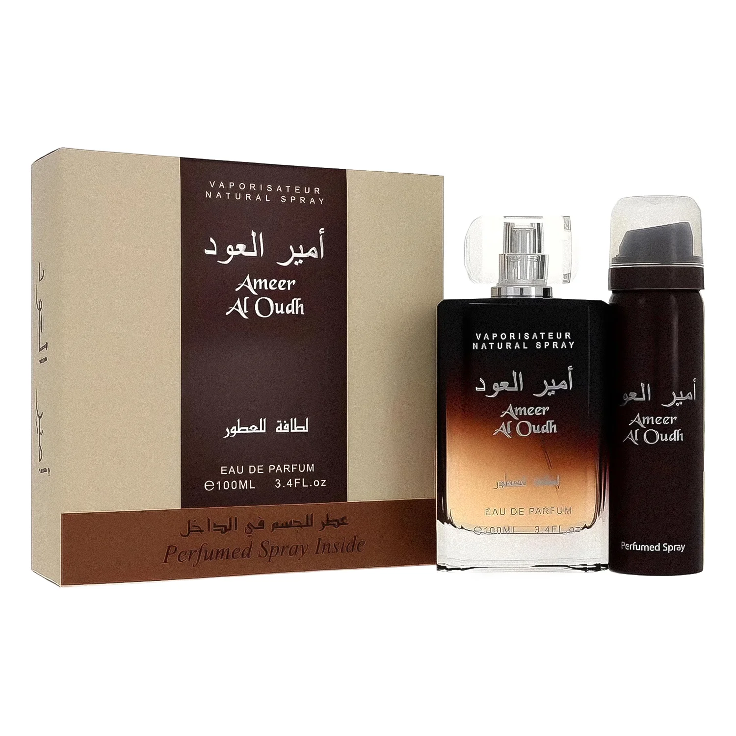 kit Perfume Lattafa Ameer Al Oudh Eau de Parfum Masculino 100ml + Desodorante