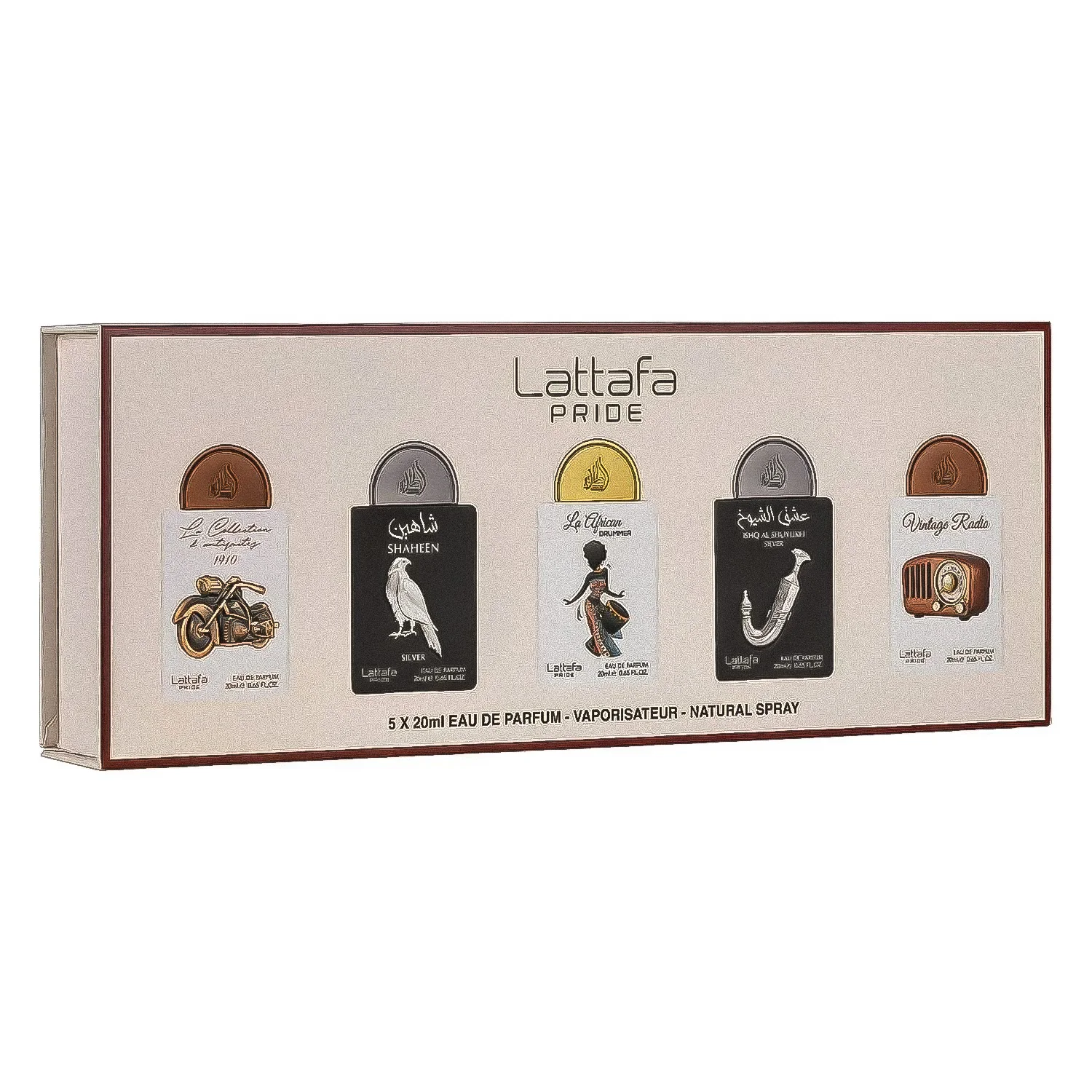 Kit Perfume Lattafa Pride Gift Set Box Eau de Parfum Unissex 5x20ml