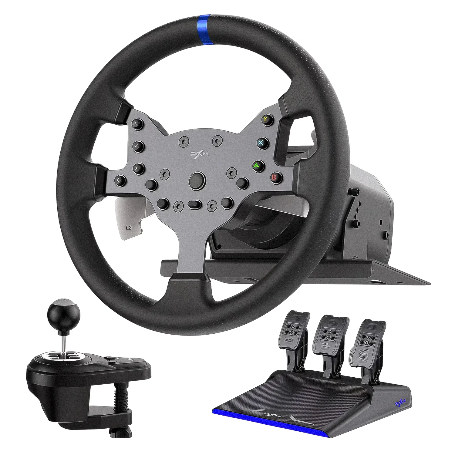 Kit Simulador PXN V99 para PC / PS4 / Xbox One / Xbox Series - Preto (Volante + Pedal + Cambio)