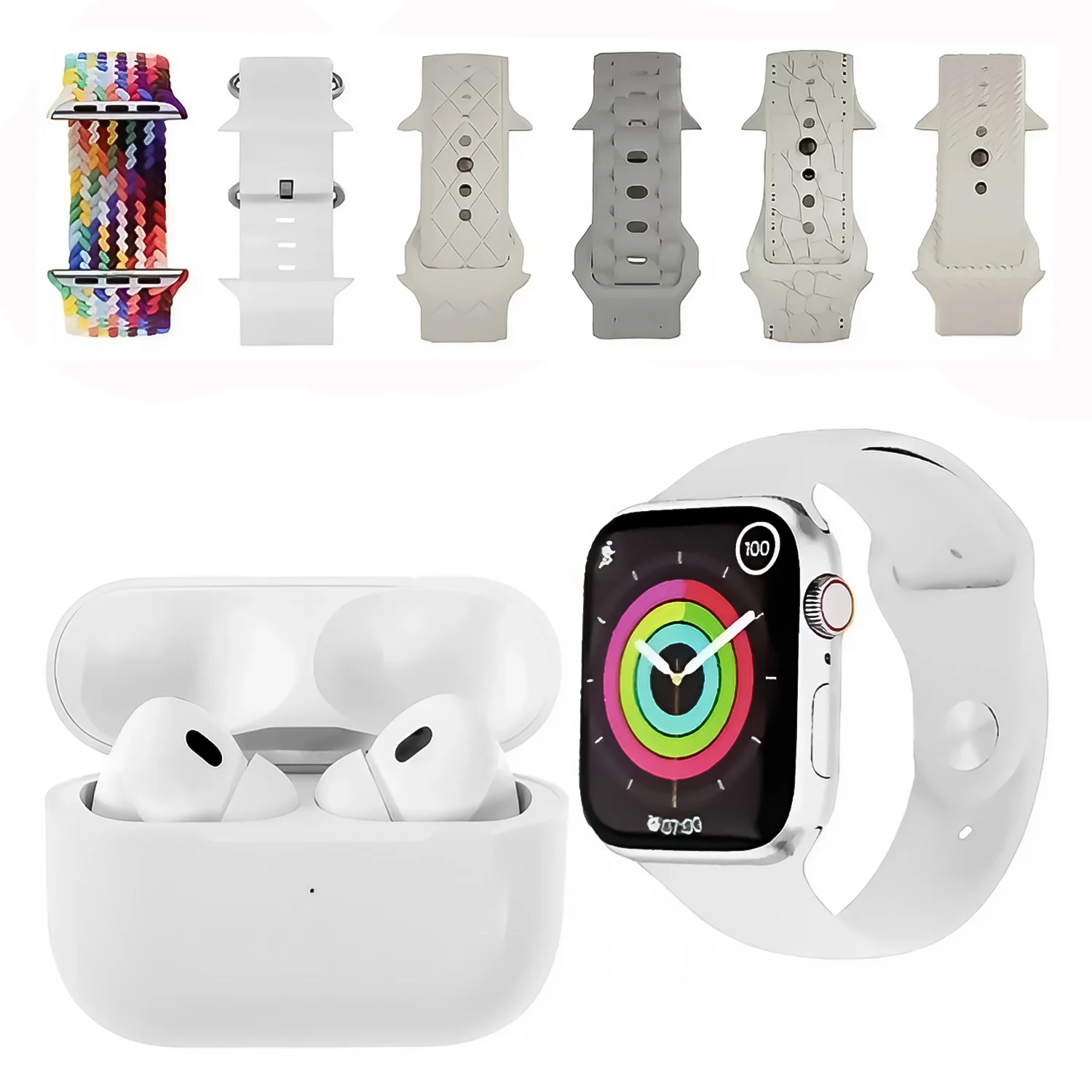 Kit Smartwatch K27 41mm + Fone de Ouvido - Branco