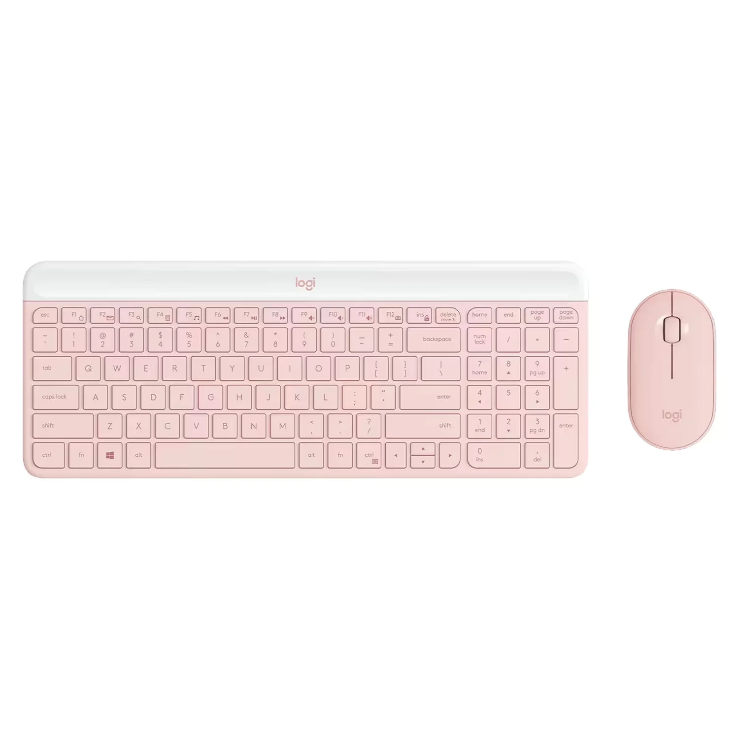Kit Teclado e Mouse Logitech MK470 920-011313 Sem Fio Inglês - Rosa