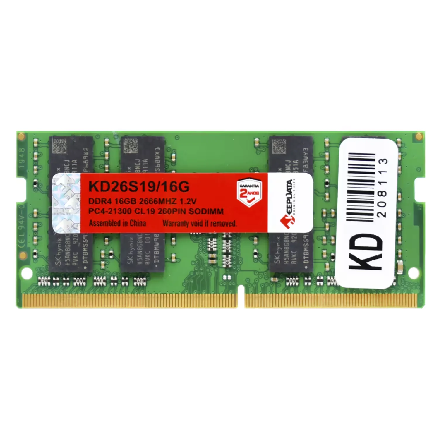 Memória RAM Keepdata 16GB DDR4 2666MT/s para Notebook - KD26S19/16G