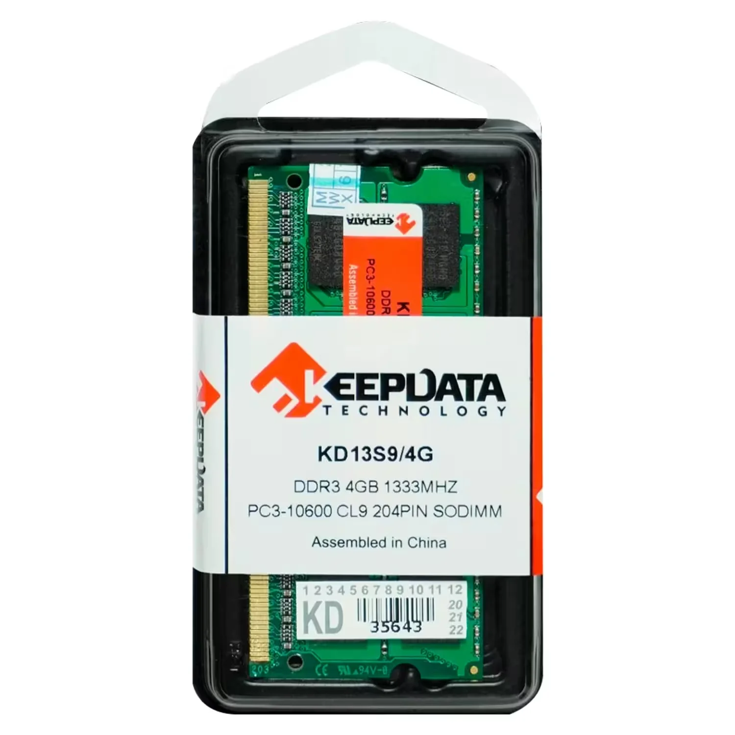 Memória RAM Keepdata 4GB DDR3 1333MHz para Notebook - KD13S9/4G