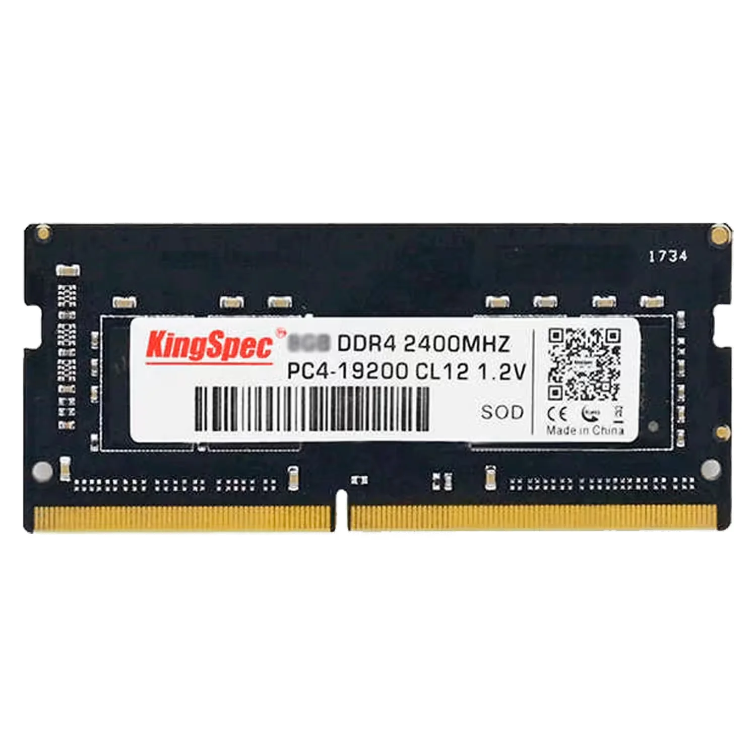 Memória RAM Kingspec 4GB DDR4 2400MHz para Notebook - Preto