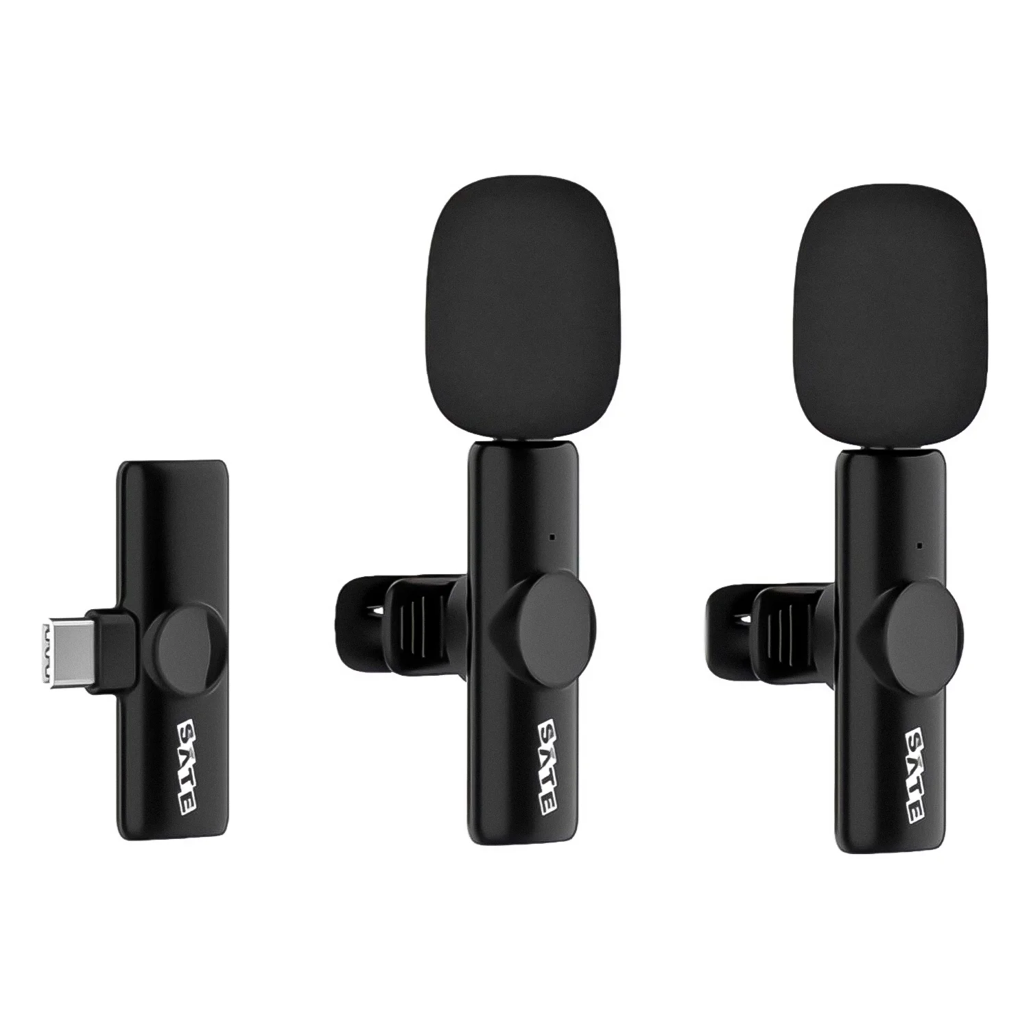 Microfone Lapela Satellite A-MK231 USB-C Sem Fio para Smartphone - 2 Unidades