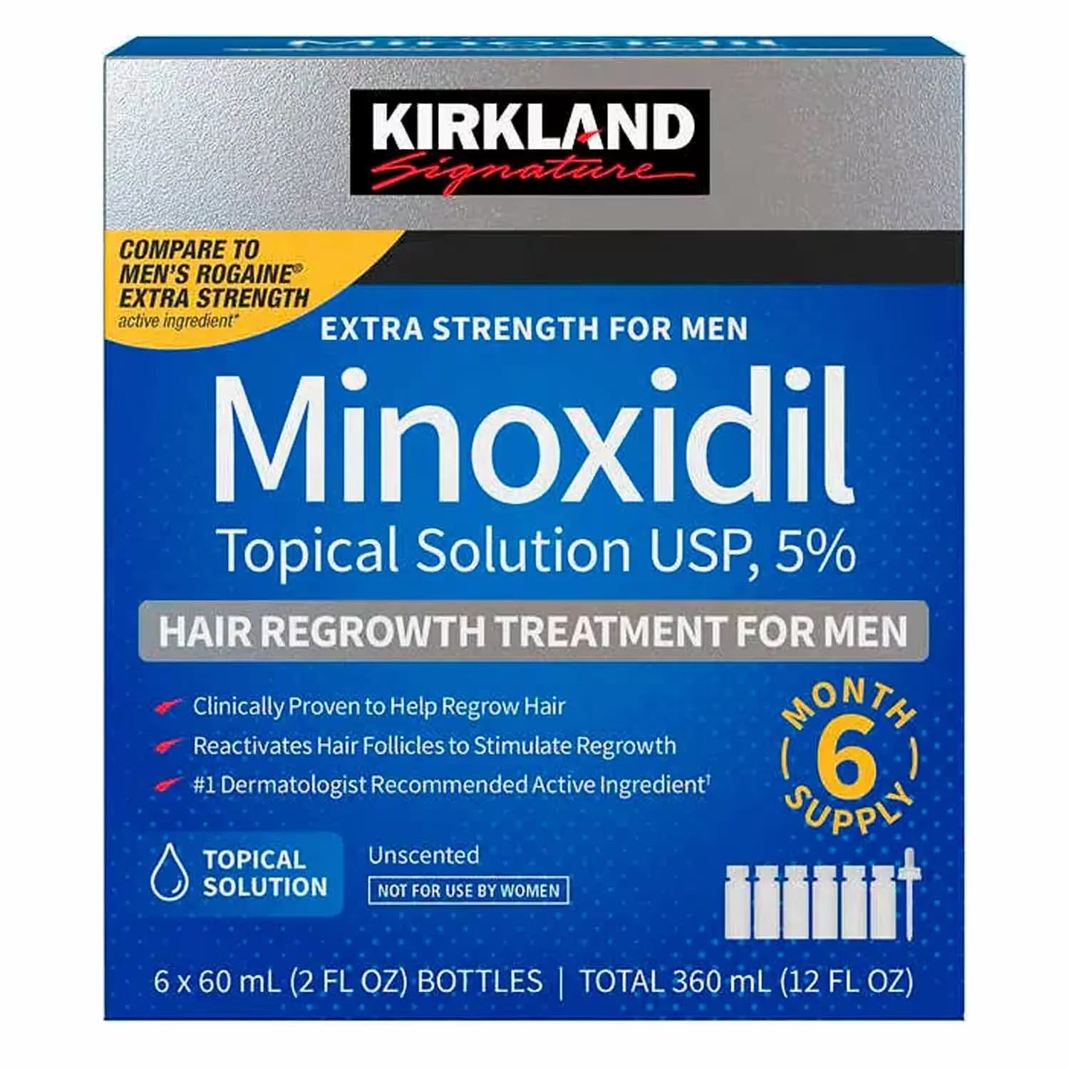 Minoxidil Kirkland 360ml - 6 Unidades