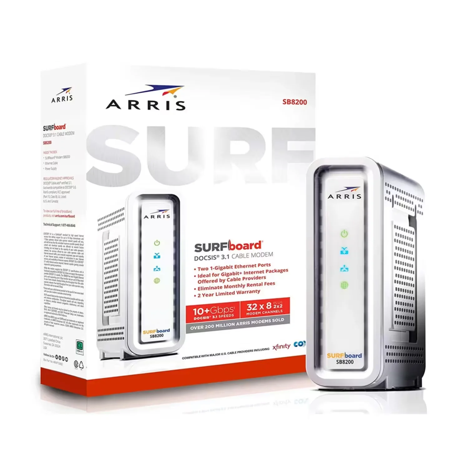 Modem Arris SURFboard SB8200 3.1 Gigabit Speed - Branco