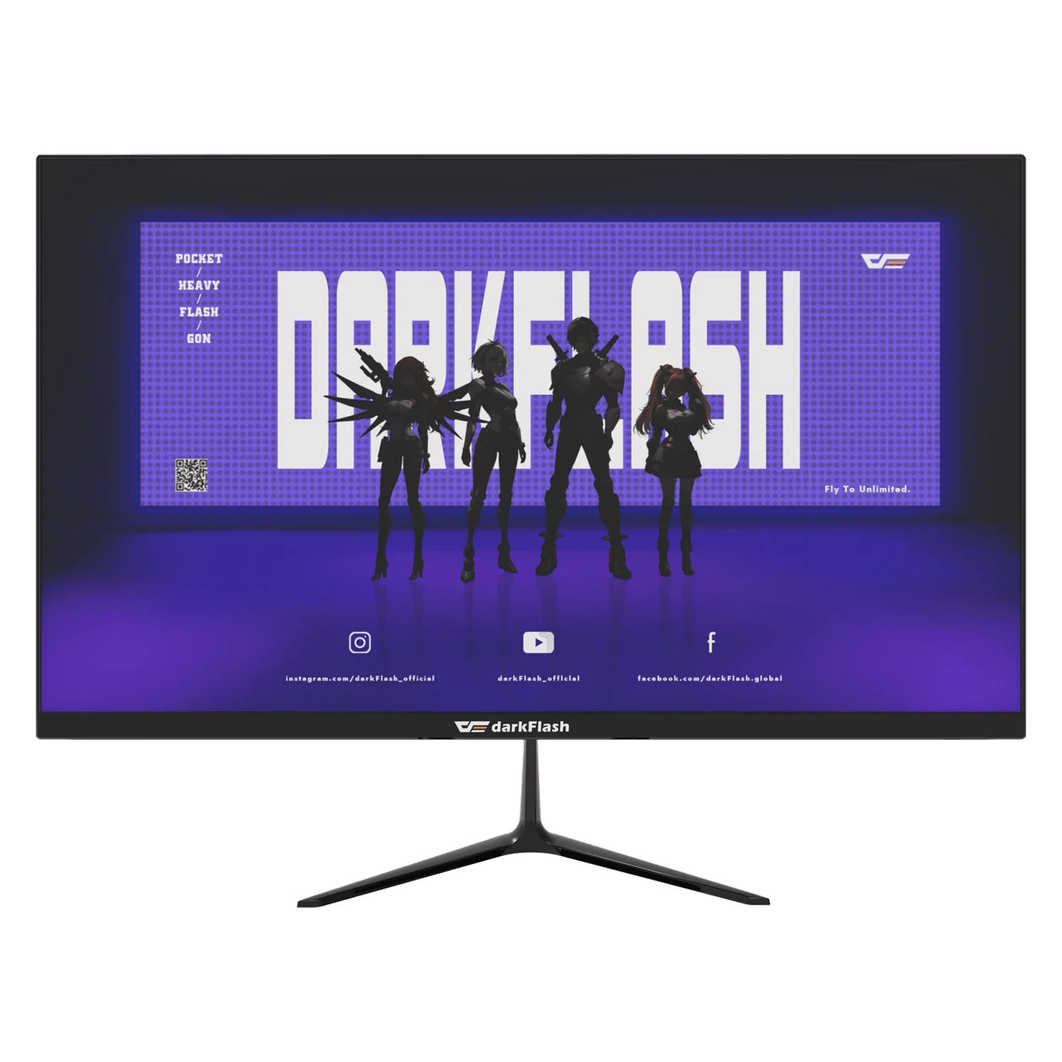 Monitor darkFlash G243FW 24" Full HD 100Hz HDMI VGA - Preto