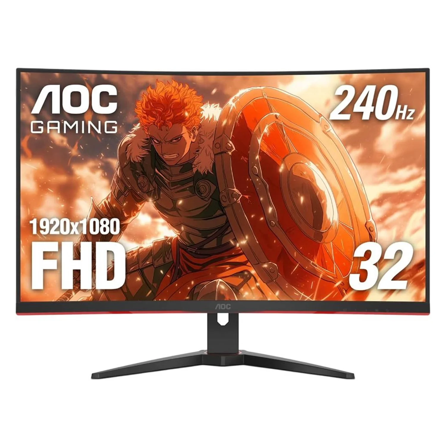 Monitor Gamer AOC C32G2ZE 31.5" Full HD Curvo 240Hz HDMI DP - Preto