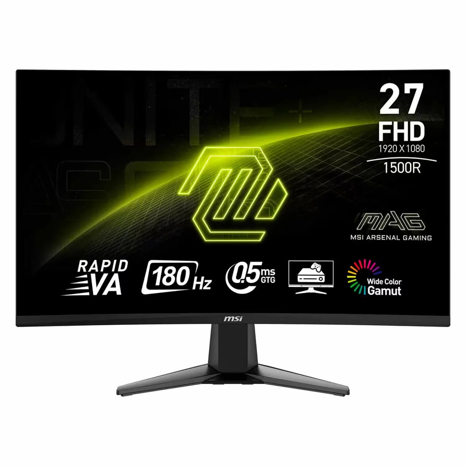 Monitor Gamer MSI Mag 27C6F 27" Full HD Curvo 180Hz HDMI DP - Preto