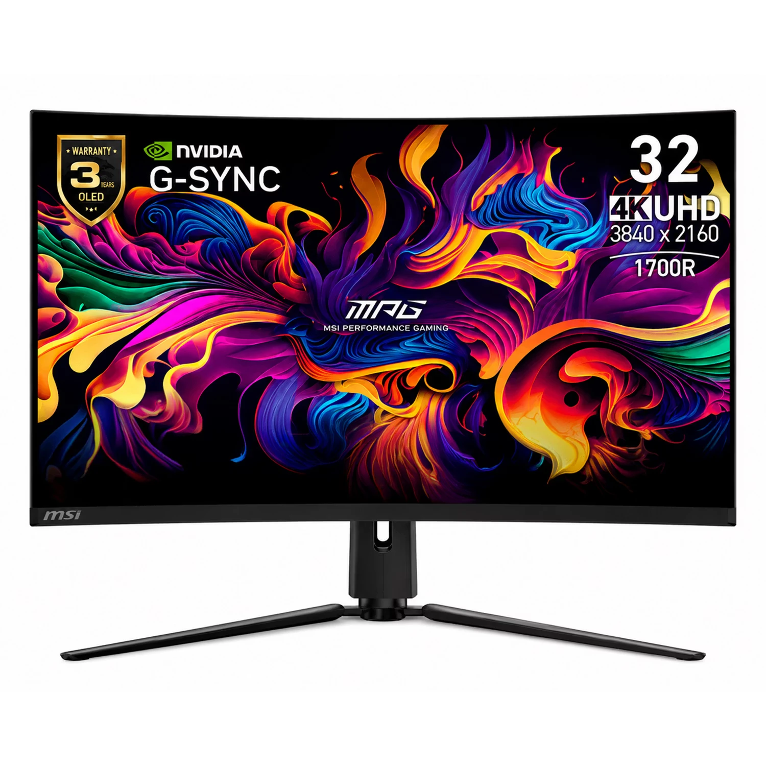 Monitor Gamer MSI MPG 321CURX 32" 4K Ultra HD Curvo 250Hz OLED - Preto