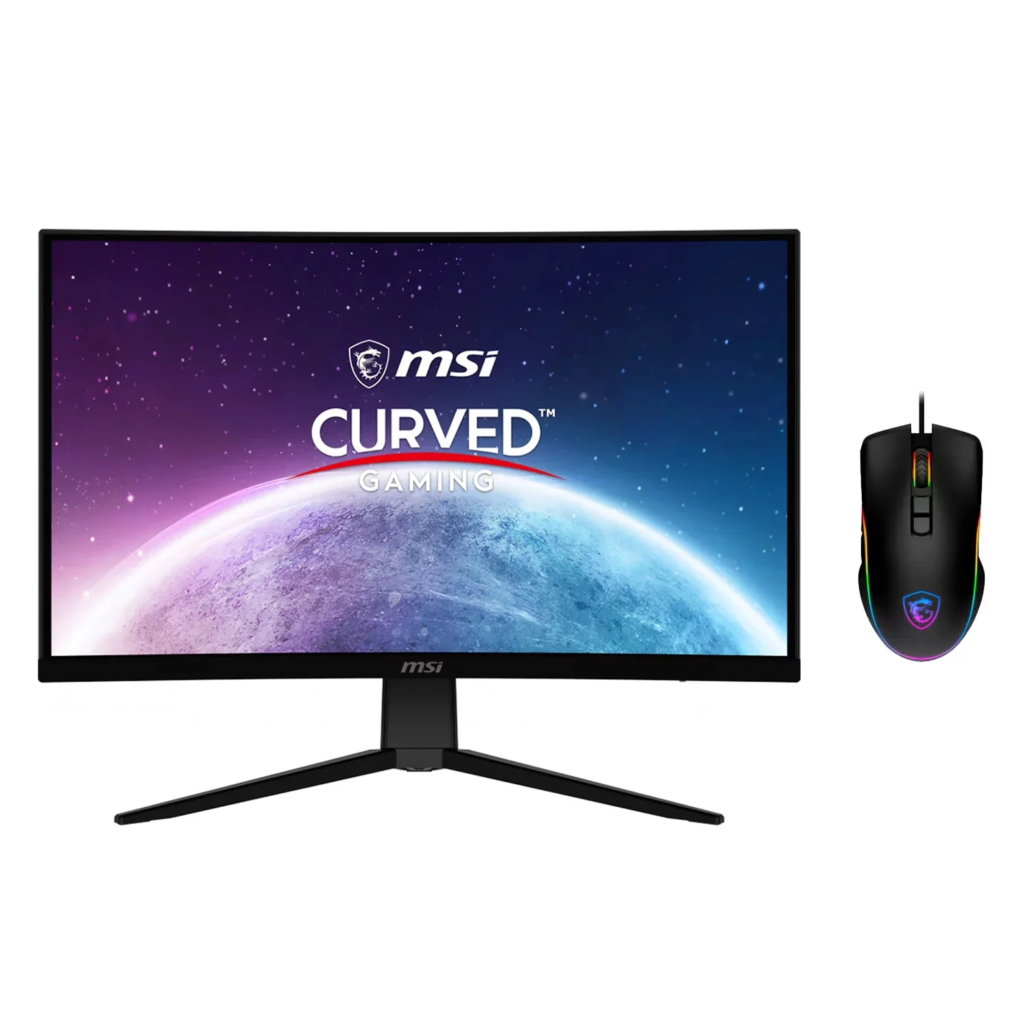 Monitor Gamer MSI Optix G2422C 23.6" Full HD 180Hz VA + Mouse - Preto