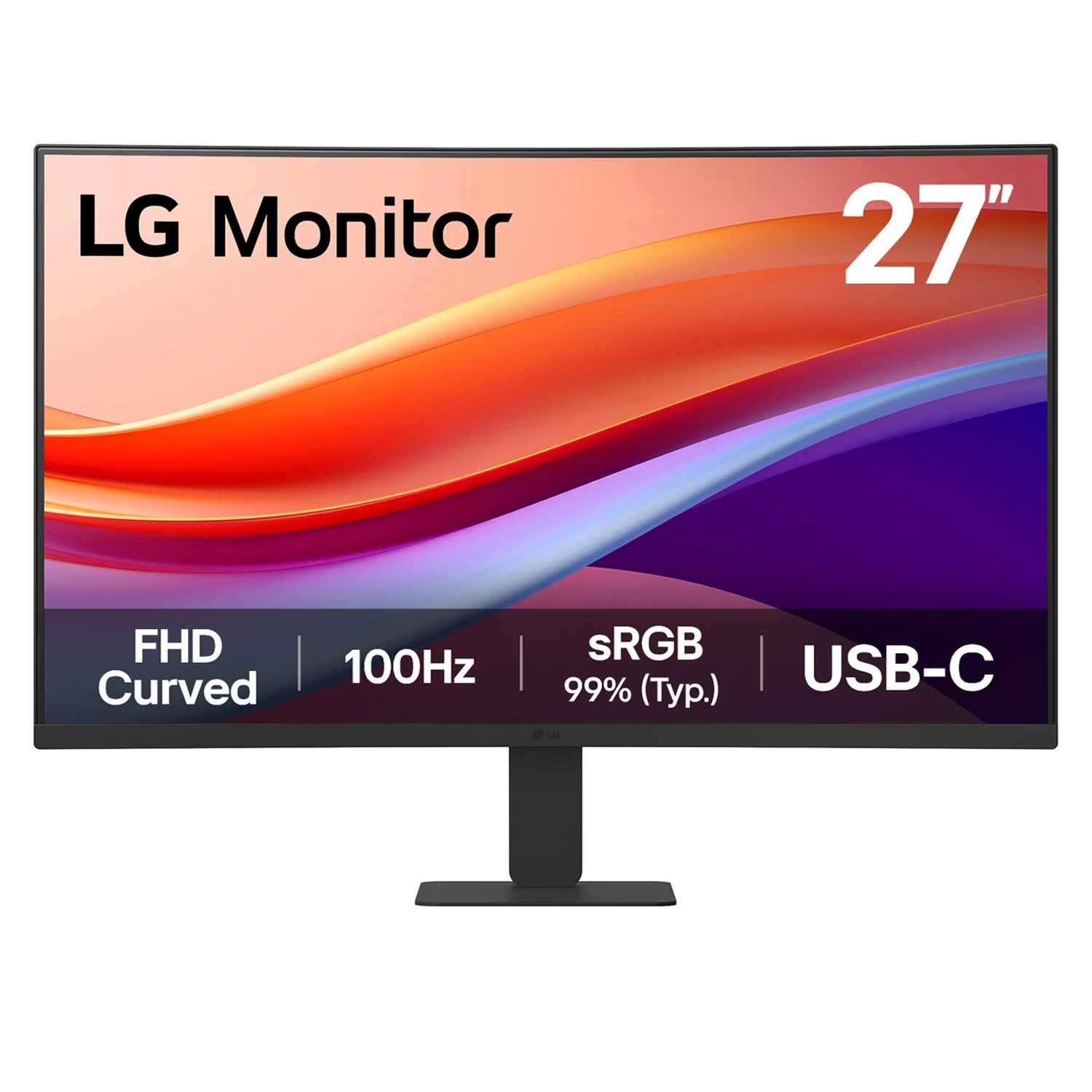 Monitor LG 27U421A-B 27" Full HD Curvo 100Hz HDMI USB-C - Preto