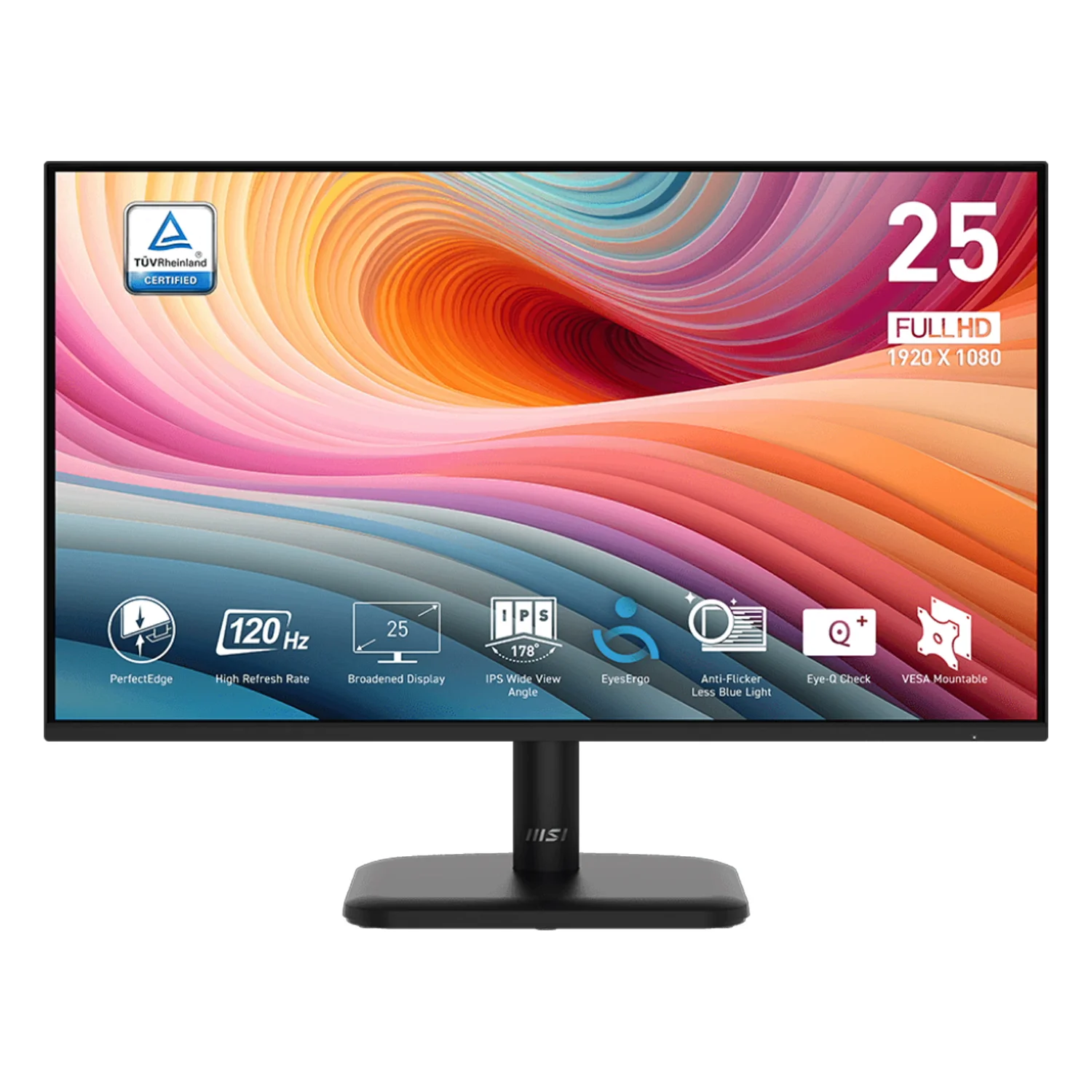 Monitor MSI Pro MP251L E2 25" Full HD 120Hz HDMI VGA - Preto