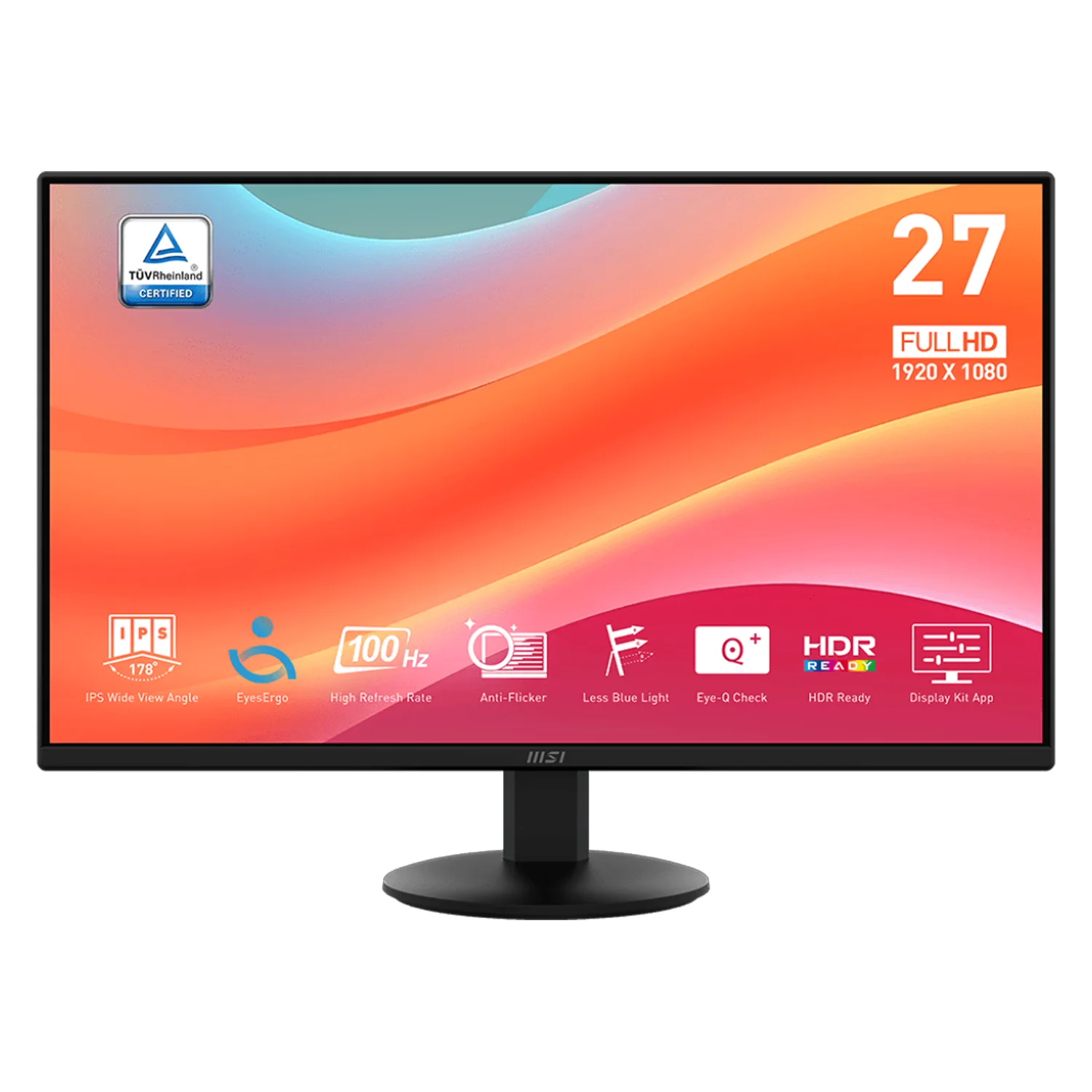 Monitor MSI PRO MP272L 27" Full HD 100Hz HDMI DP - Preto