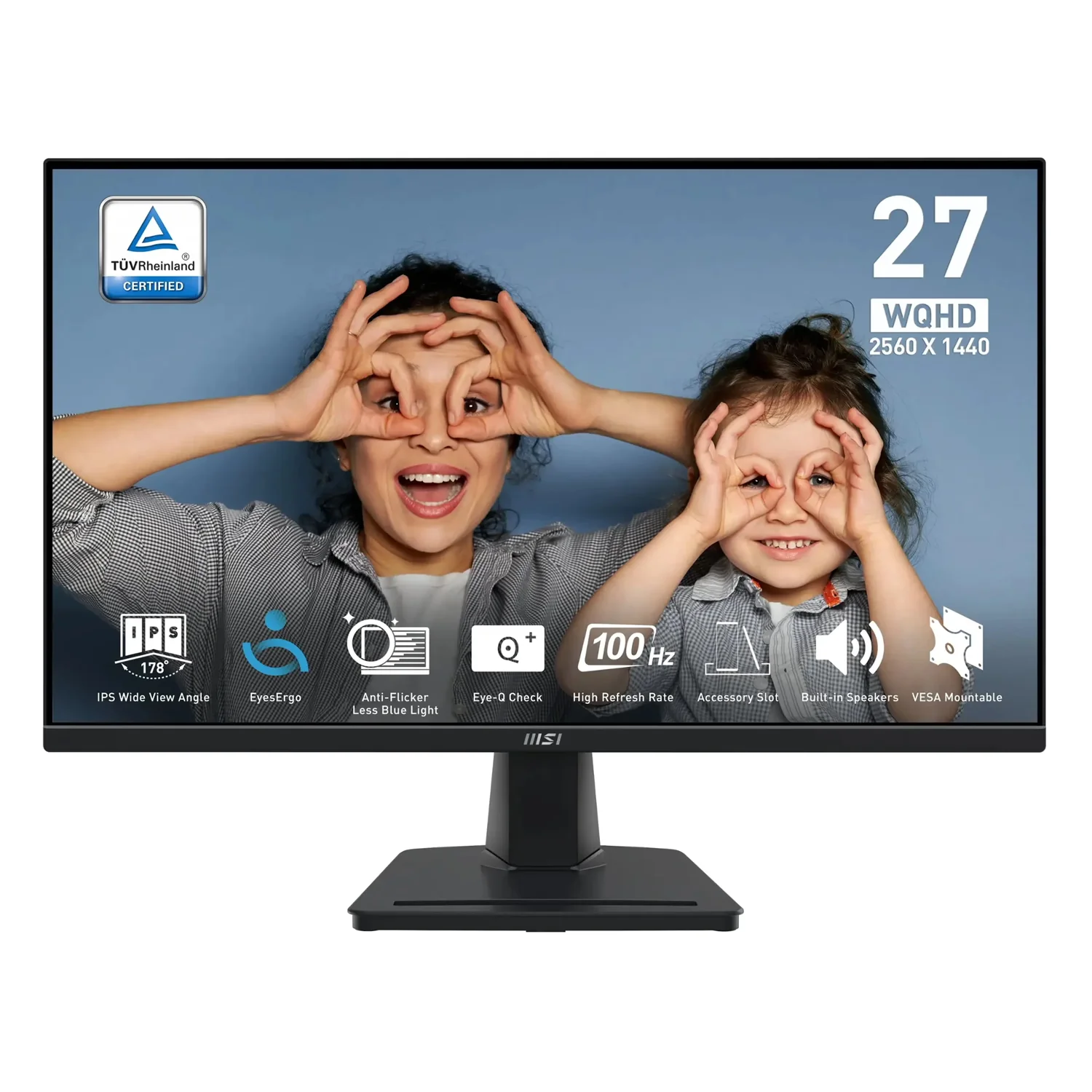 Monitor MSI PRO MP275Q 27" Quad HD 100Hz HDMI DP - Preto