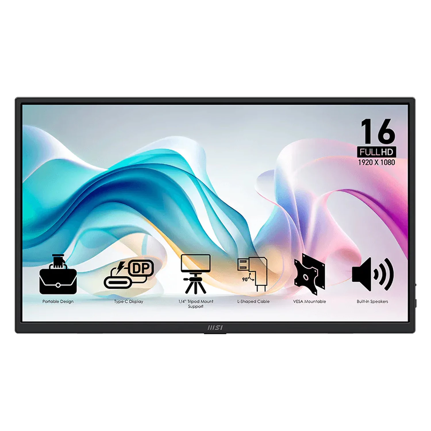Monitor Portátil MSI PRO MP165 E6 15.6" Full HD 60Hz USB-C - Cinza