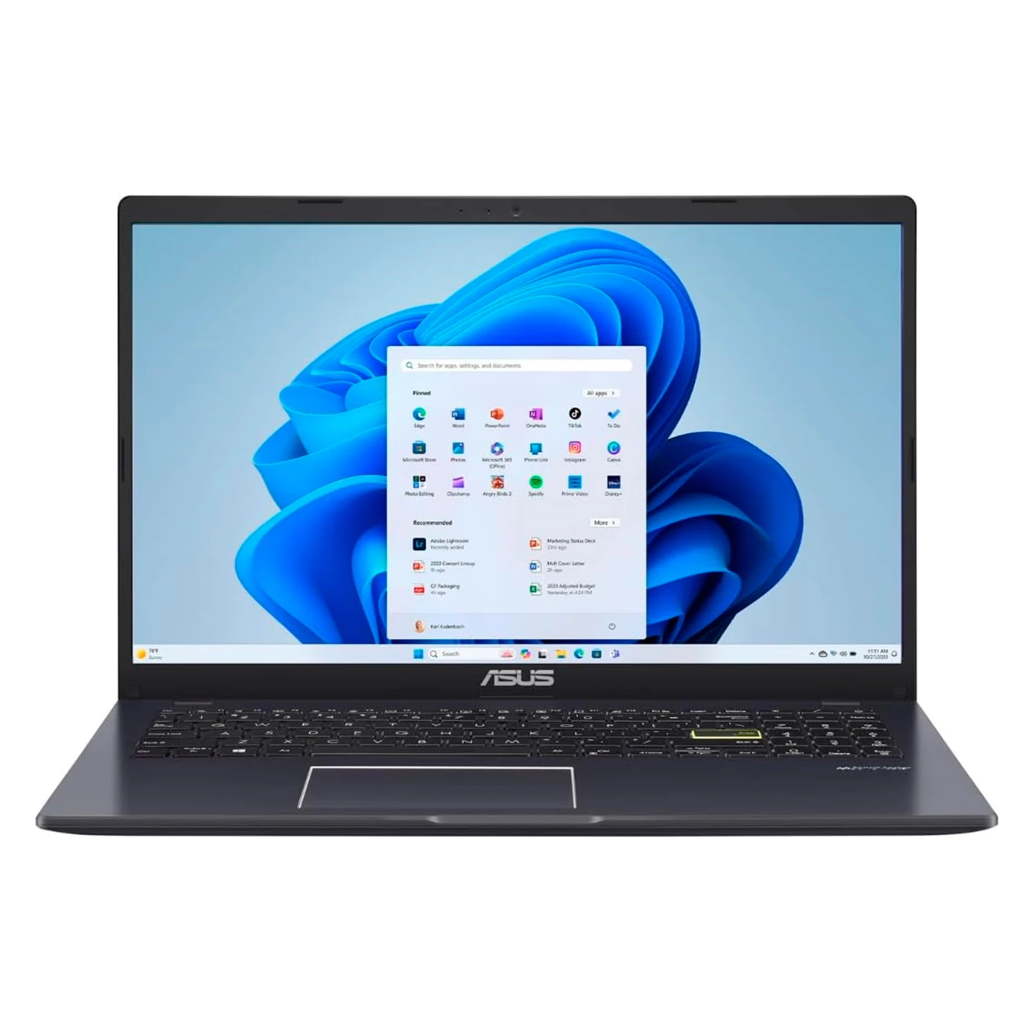 Notebook ASUS Vivobook Go Intel Celeron N4500 4GB RAM 128GB eMMC Tela 15.6" Full HD Windows 11 Inglês Preto - L510KA-ES04