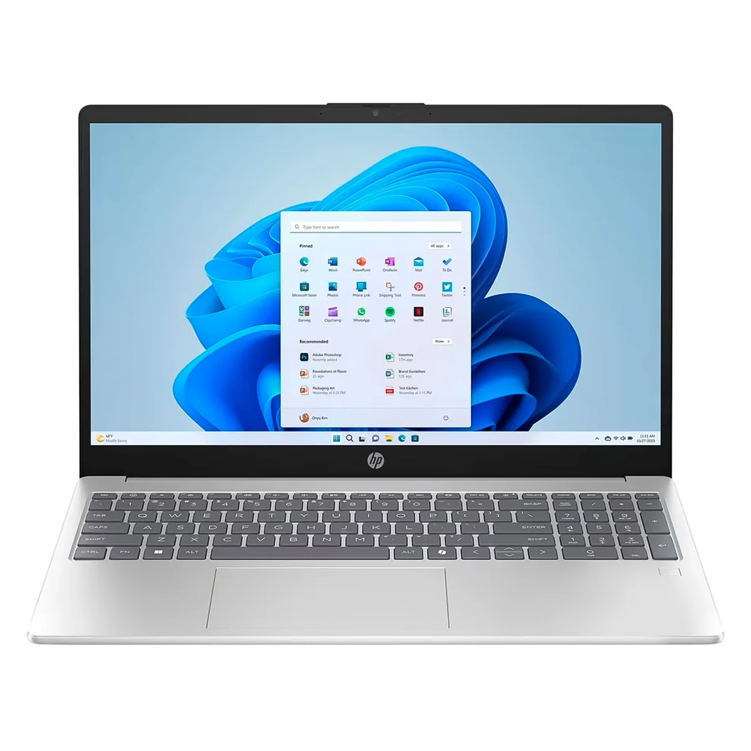 Notebook HP Intel Core i3-N305 8GB RAM 256GB SSD Tela 15.6" Full HD Windows 11 Inglês Prata - 15-FD0133WM