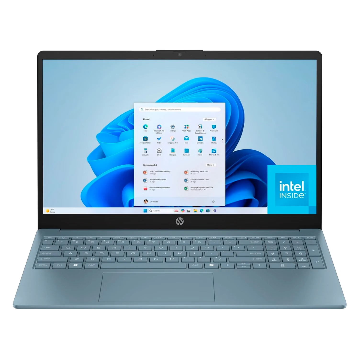 Notebook HP Intel N250 4GB RAM 128GB SSD Tela 15.6" Full HD Windows 11 Azul - 15-FD0092WM