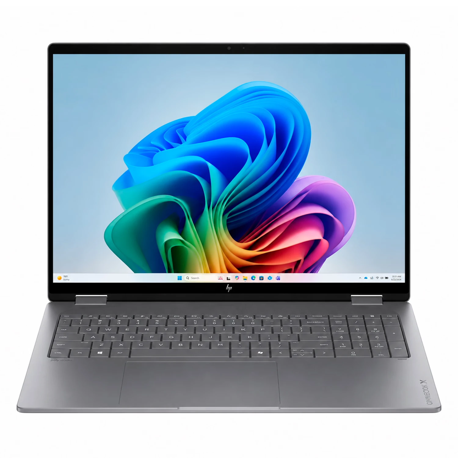 Notebook HP OmniBook X Flip AMD Ryzen AI 5-430 16GB RAM 512GB SSD Tela 16" 2K OLED Touch Windows 11 Inglês Prata - 16-CC0003DX