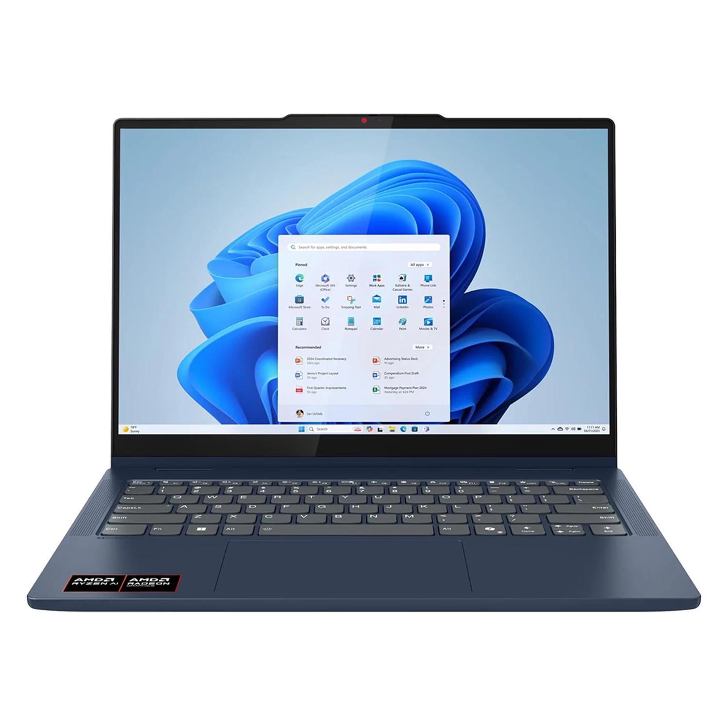 Notebook Lenovo Ideapad AMD Ryzen AI 7-350 16GB RAM 1TB SSD Tela 14" Windows 11 Inglês Azul - 83KT001YUS