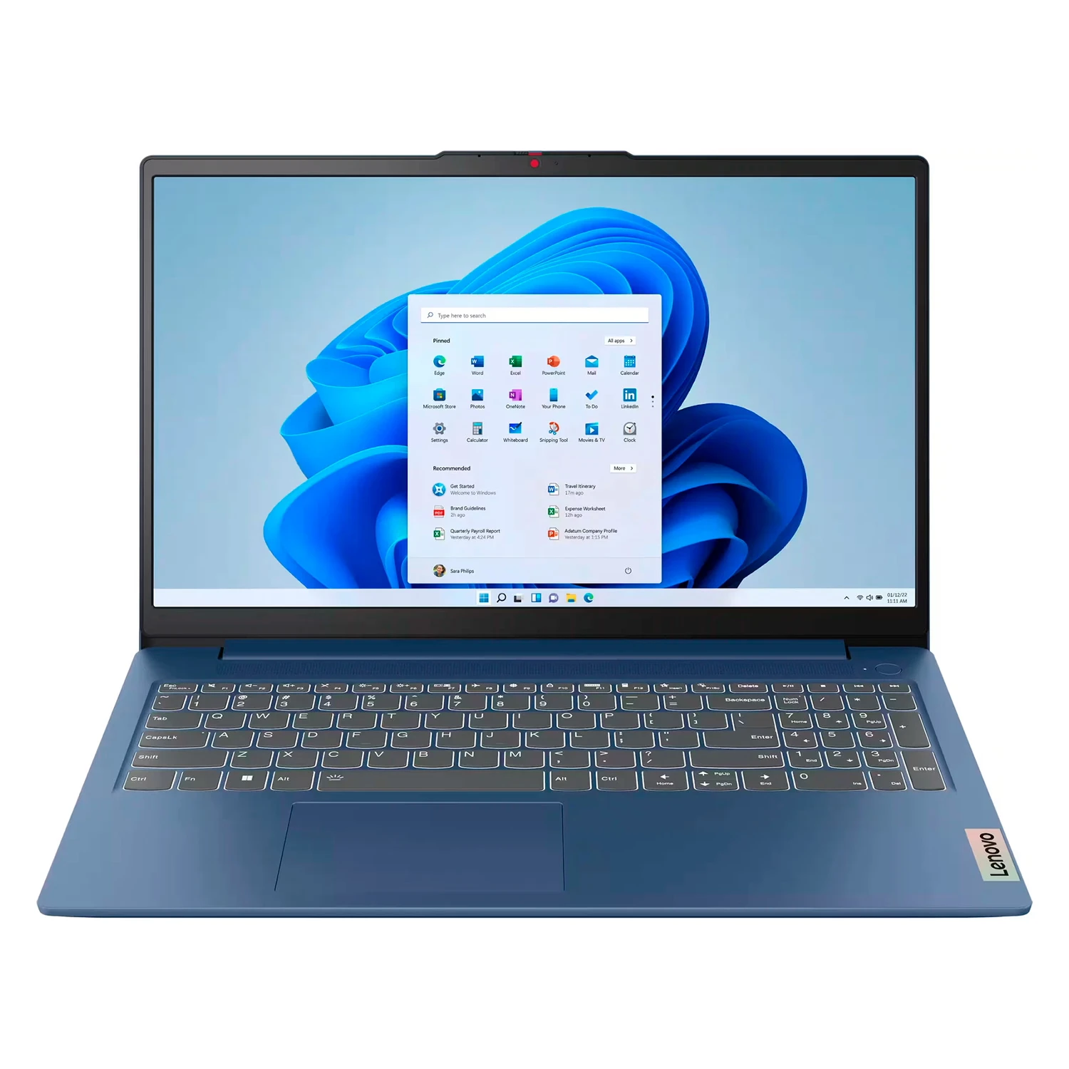 Notebook Lenovo IdeaPad Slim 3 AMD Ryzen 5-40 8GB RAM 512GB SSD Tela 15.6" Full HD Windows 11 Inglês Azul - 82XQ012HUS