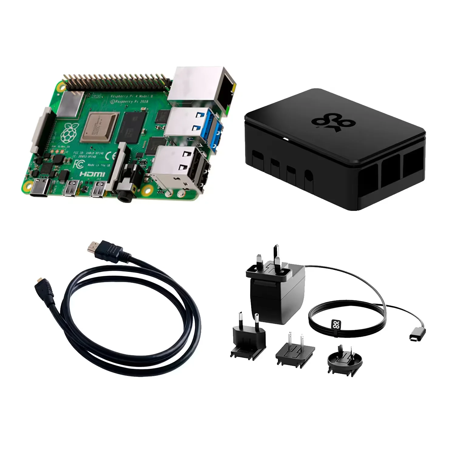 PC Raspberry PI 4 Starter Kit 4GB 201-2262 Case Plastic UPC - 387676