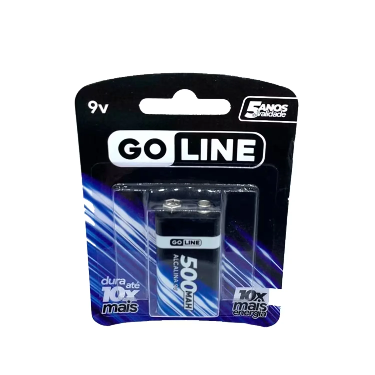 Pilha GoLine Alcalina 9V 500 mAh - 1 Unidade