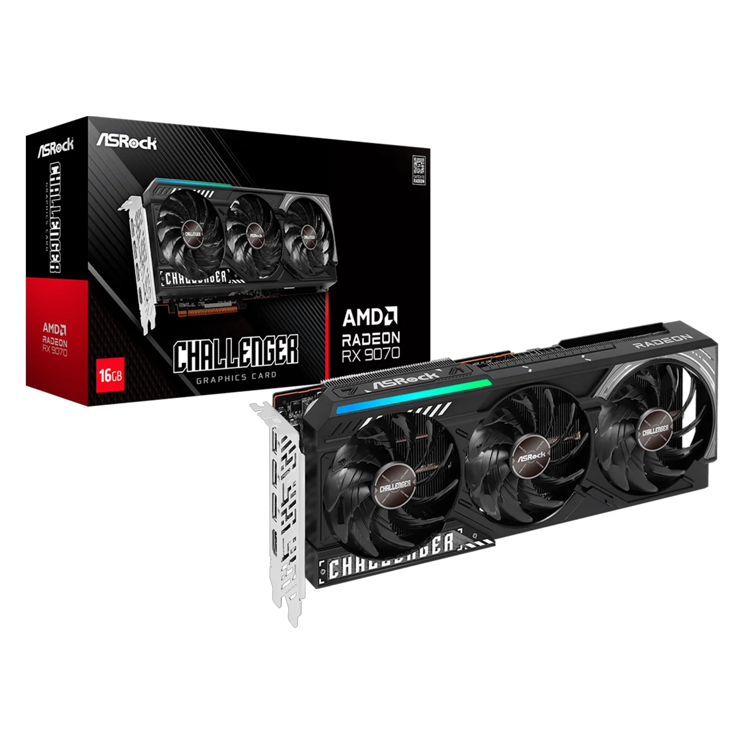 Placa de Video ASRock Challenger AMD Radeon RX 9070 16GB GDDR6 - RX9070CL