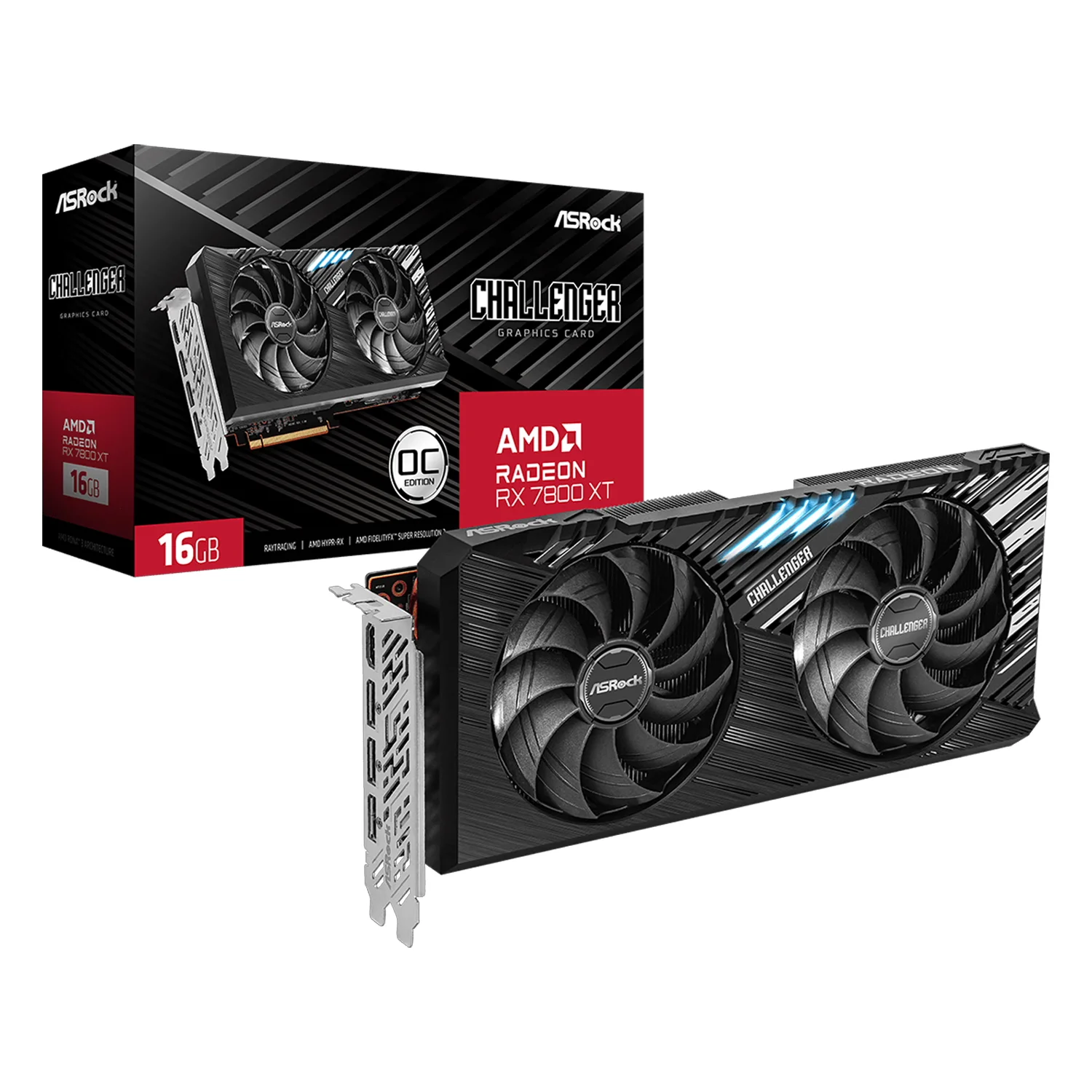 Placa de Vídeo AsRock Challenger OC AMD Radeon RX-7800 XT 16GB GDDR6 - CL16GO