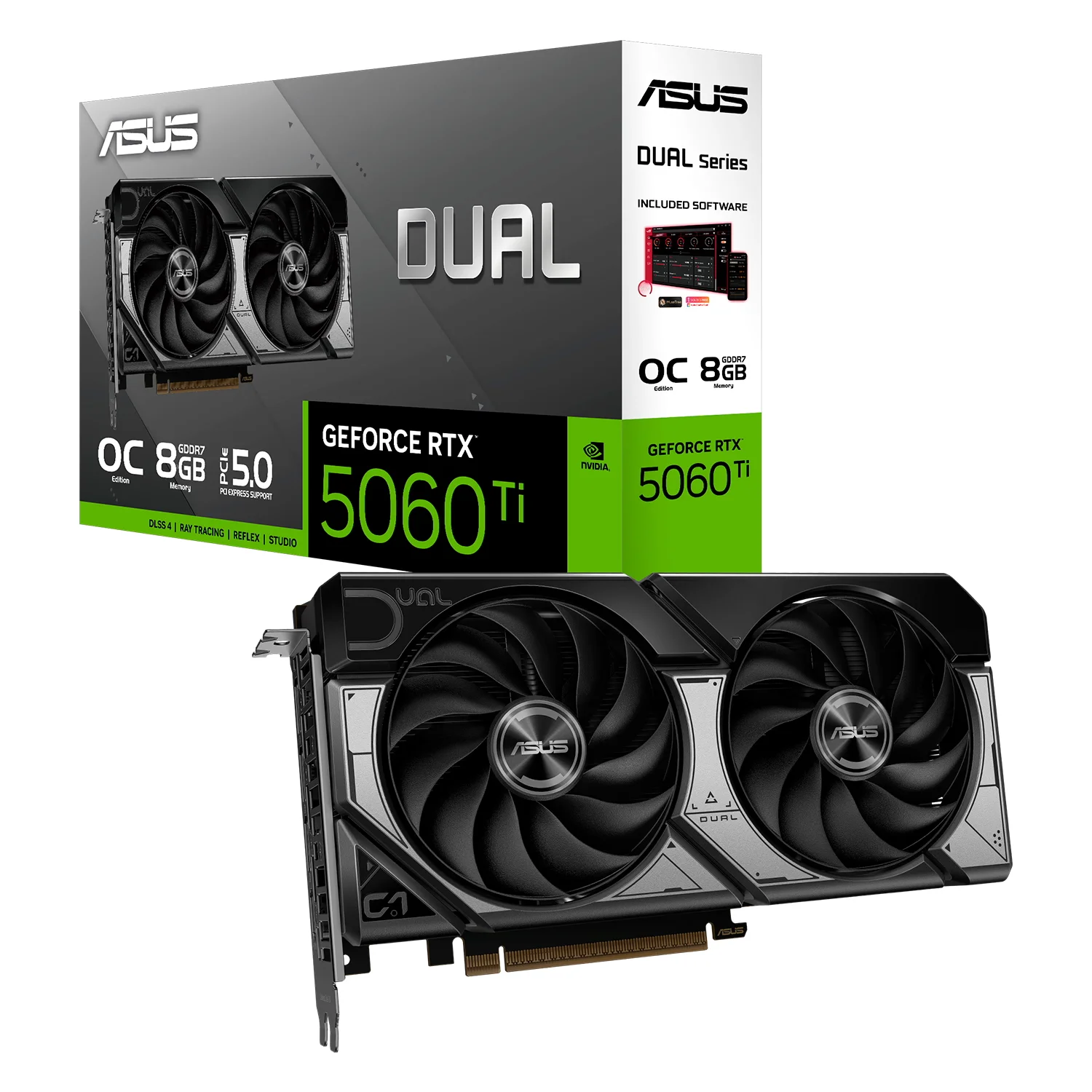Placa de Vídeo Asus Dual OC NVIDIA GeForce RTX-5060TI 8GB GDDR7 - DUAL-RTX5060TI-O8G