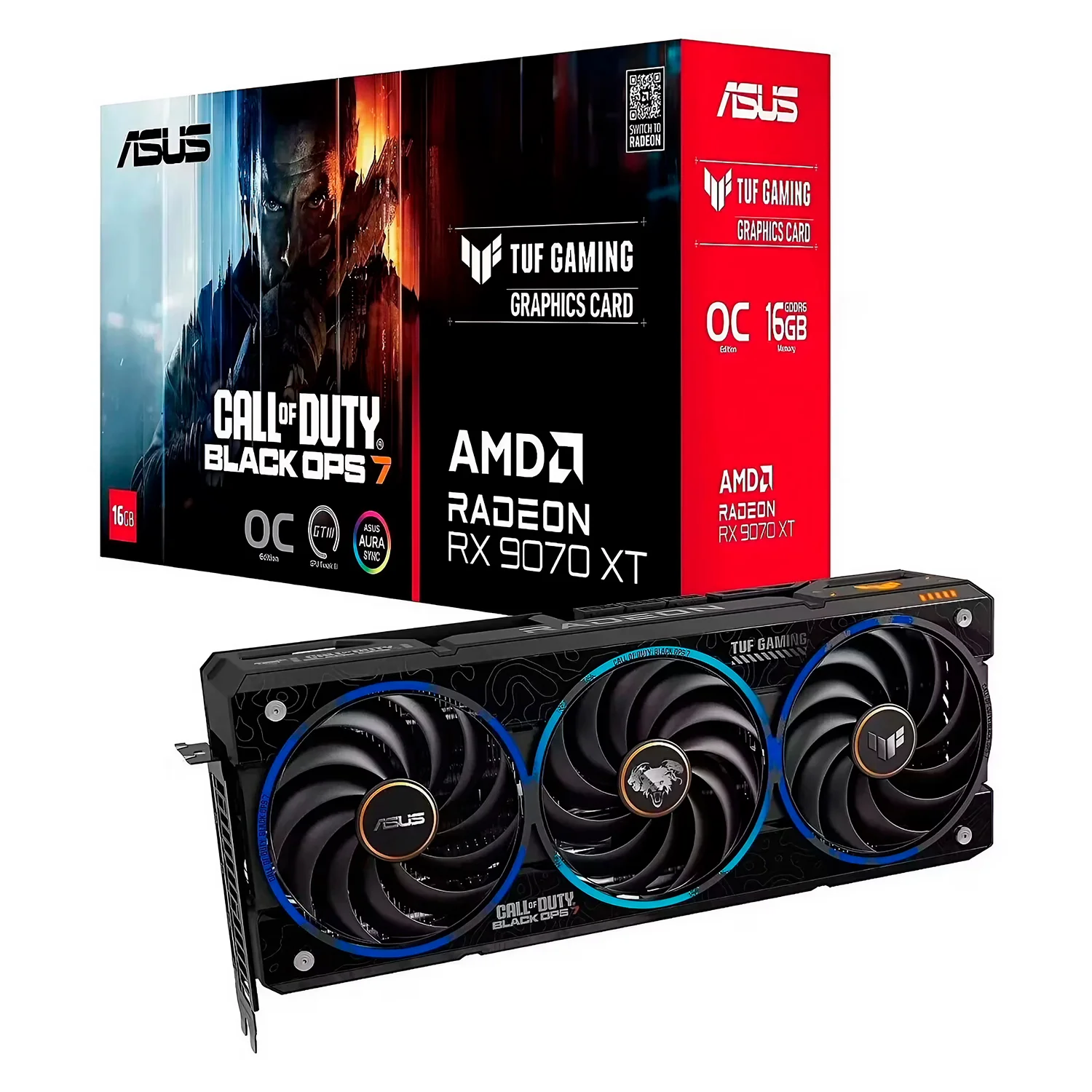 Placa de Vídeo Asus Gaming OC AMD Radeon RX-9070XT 16GB GDDR6 - TUF-RX9070XT-O16G-COD-BO7