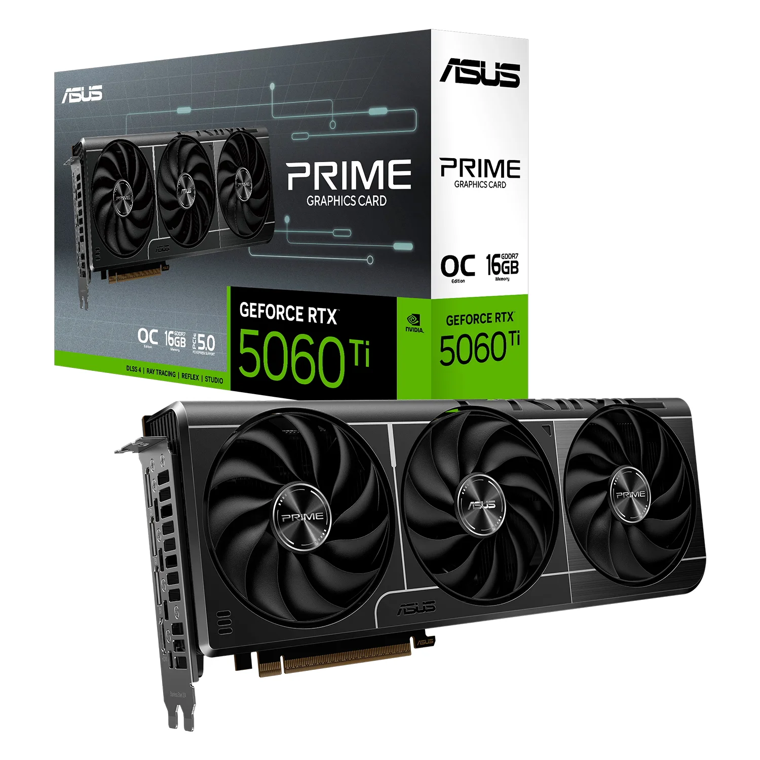 Placa de Vídeo Asus Prime NVIDIA GeForce RTX 5060 Ti OC 16GB GDDR7 - PRIME-RTX5060TI-O16G