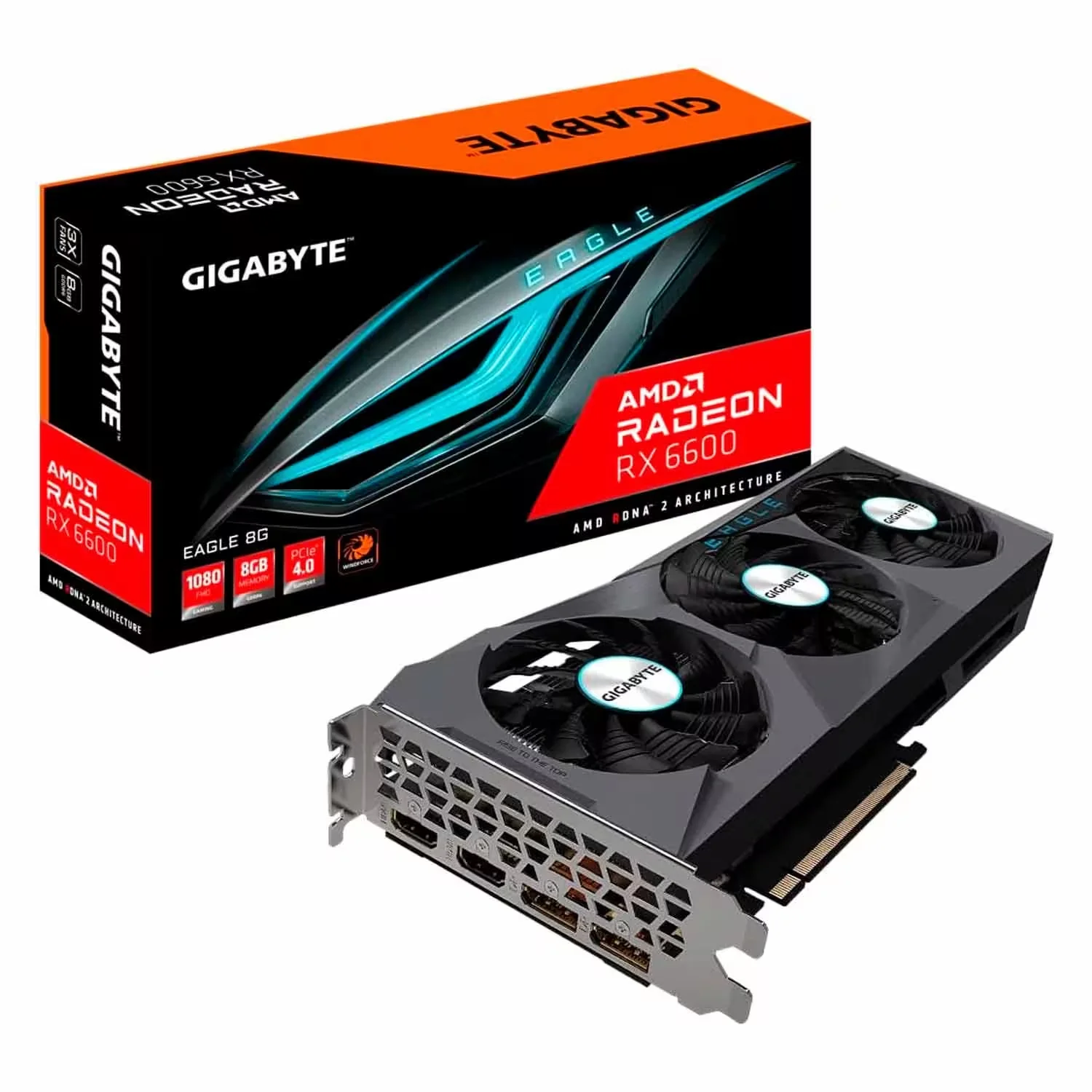 Placa de Vídeo Gigabyte Eagle AMD Radeon RX-6600 8GB GDDR6 - GV-R66EAGLE-8GD