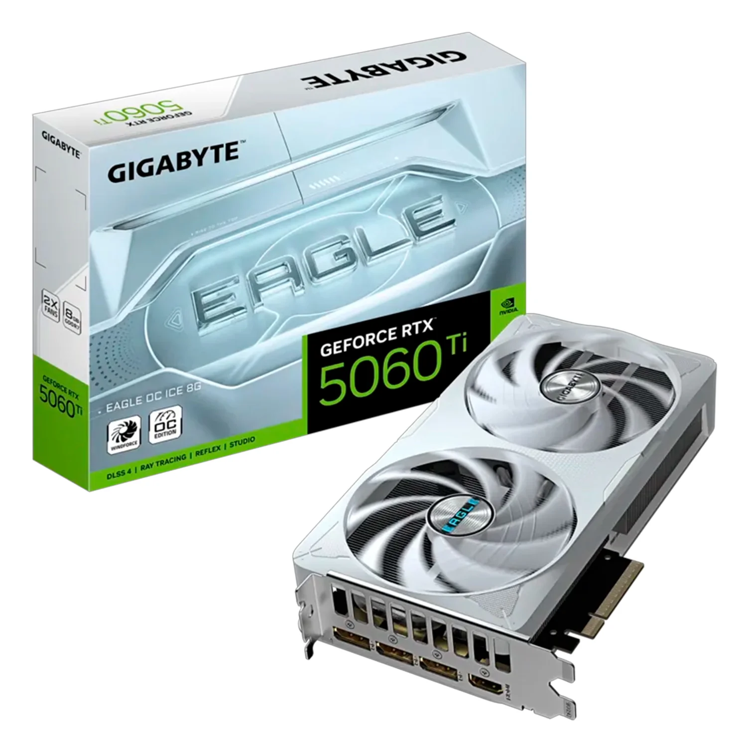 Placa de Vídeo Gigabyte NVIDIA GeForce RTX 5060TI 8GB GDDR7 - GV-N506TEAGLEOC ICE-8GD