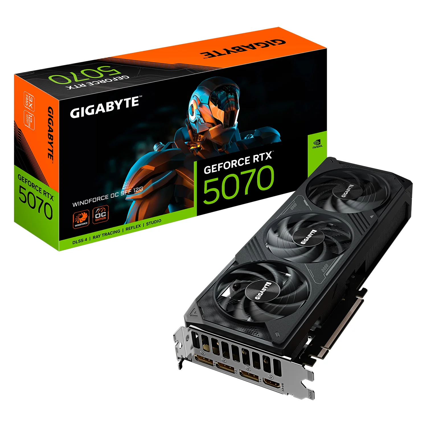 Placa de Vídeo Gigabyte Windforce OC NVIDIA GeForce RTX 5070 12GB GDDR7 - GV-N5070WF3OC-12GD