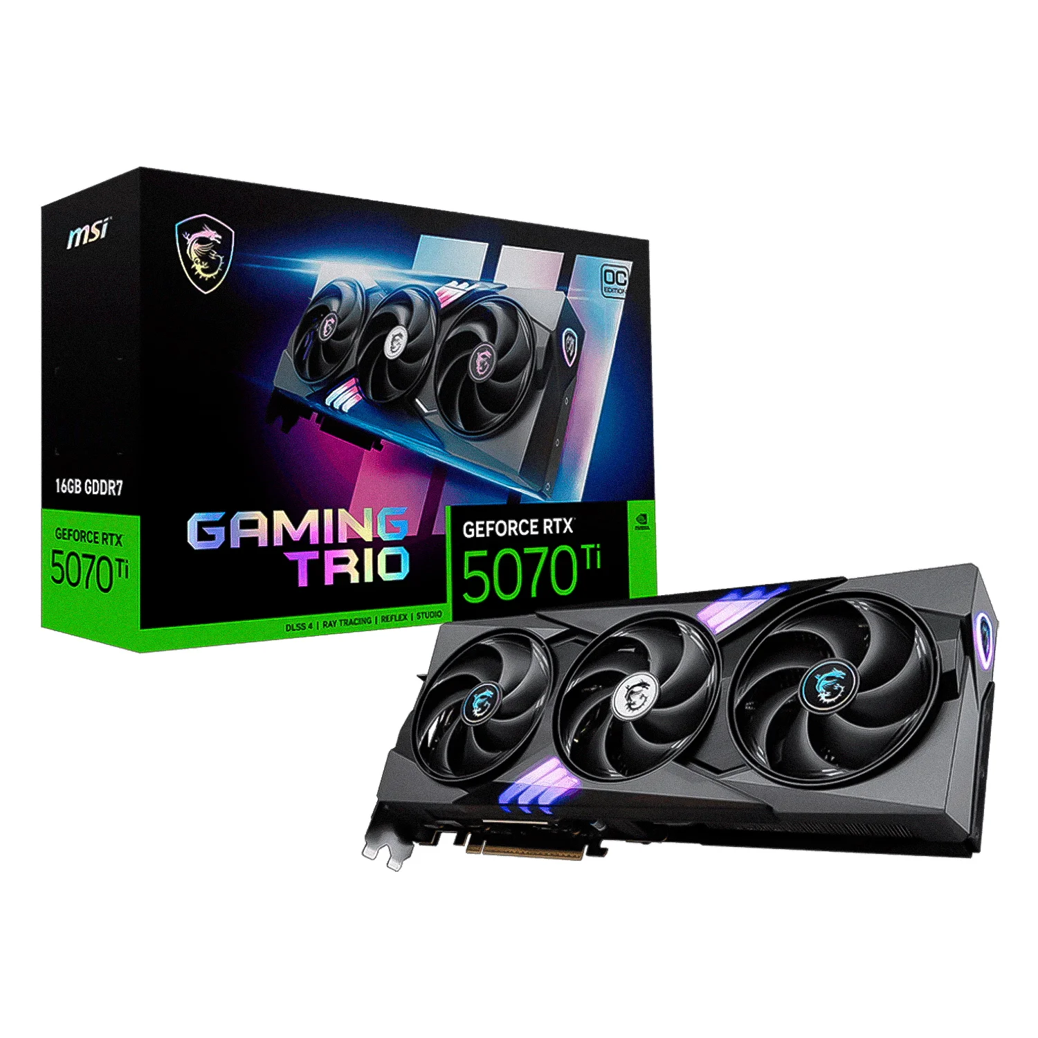 Placa de Vídeo MSI Gaming Trio OC NVIDIA GeForce RTX-5070Ti 16GB GDDR7 - 912-V531