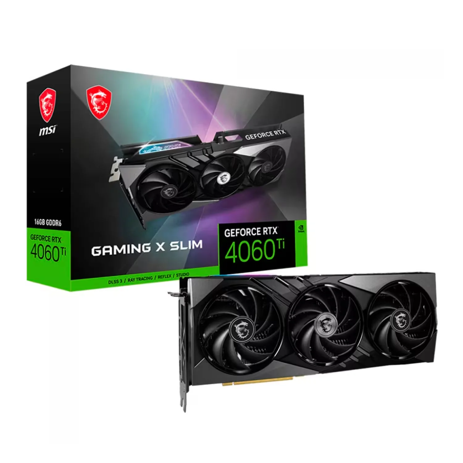 Placa de Vídeo MSI Gaming X Slim NVIDIA GeForce RTX 4060Ti 16GB GDD6 - 912-V517-002