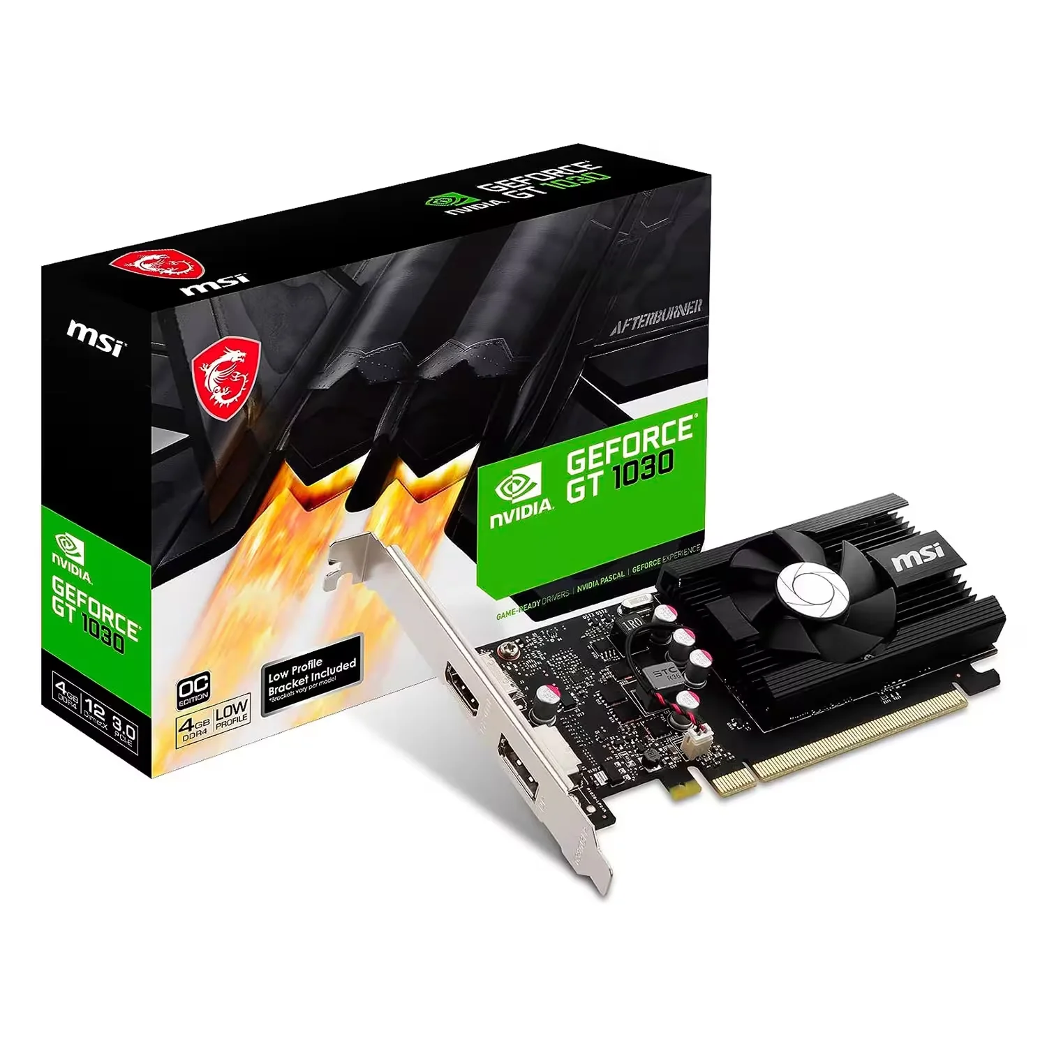 Placa de Vídeo MSI NVIDIA GeForce GT-1030 LP OC 4GD4 4GB - 912-V812-001