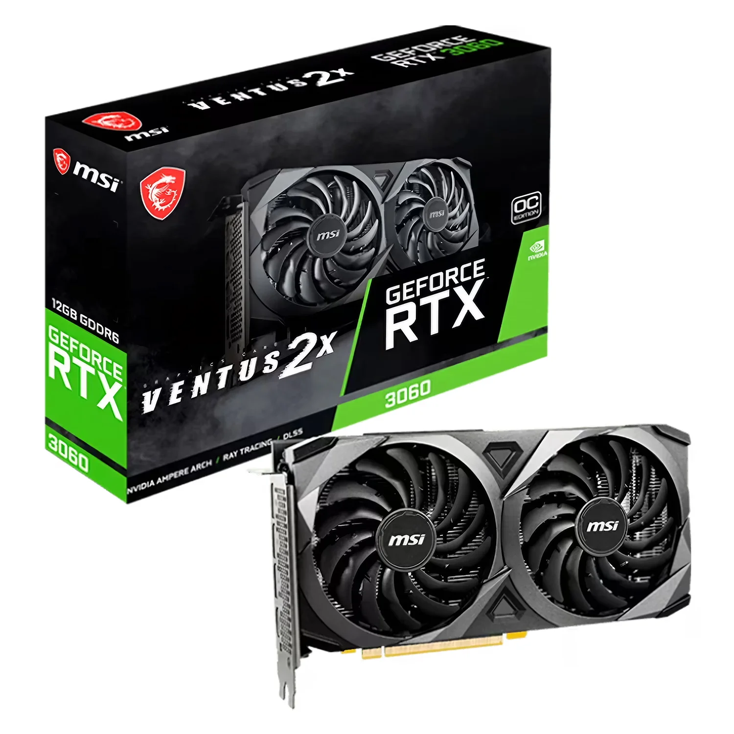 Placa de Vídeo MSI Ventus 2X OC NVIDIA GeForce RTX-3060 12GB GDDR6 - 912-V397