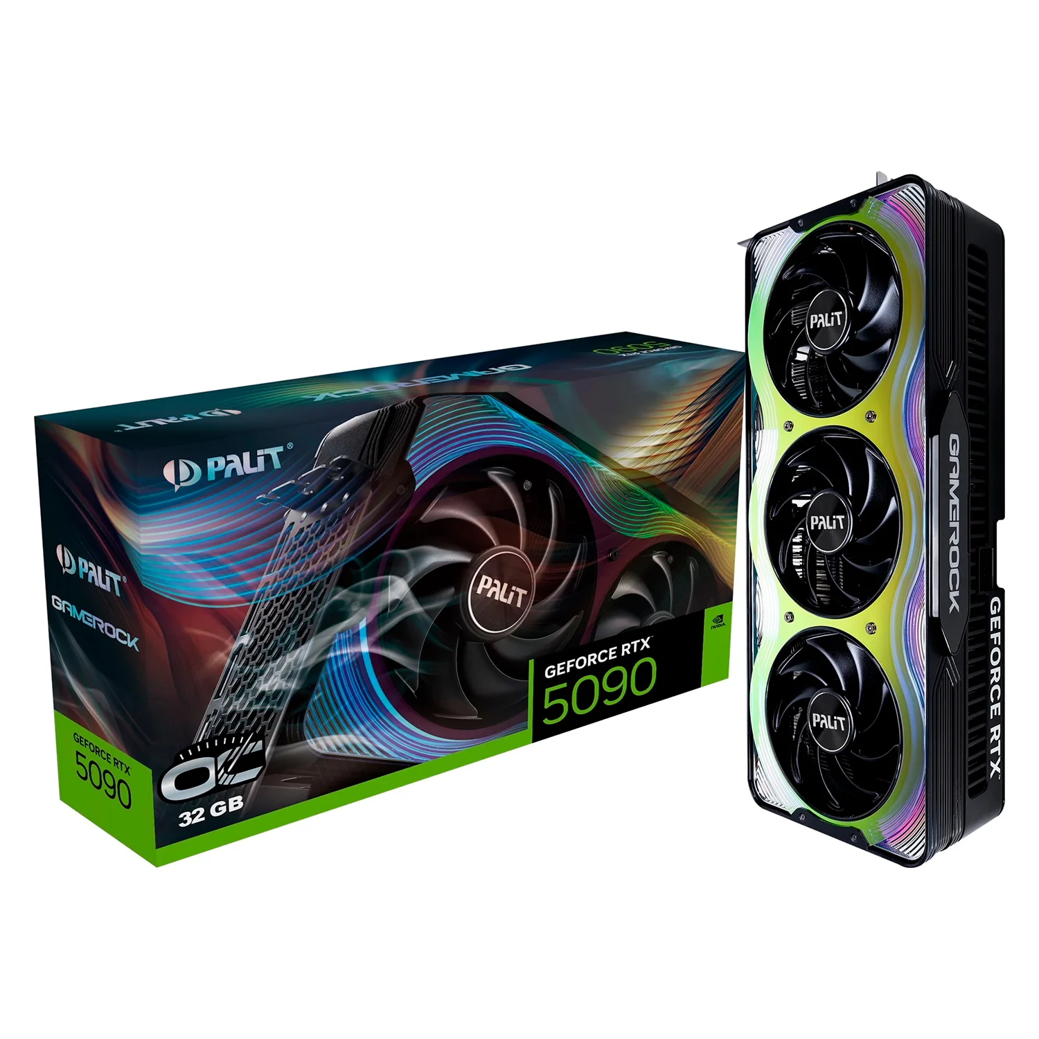 Placa de Vídeo Palit Gamerock OC NVIDIA GeForce RTX-5090 32GB GDDR7 - NE75090S19R5-GB2020G