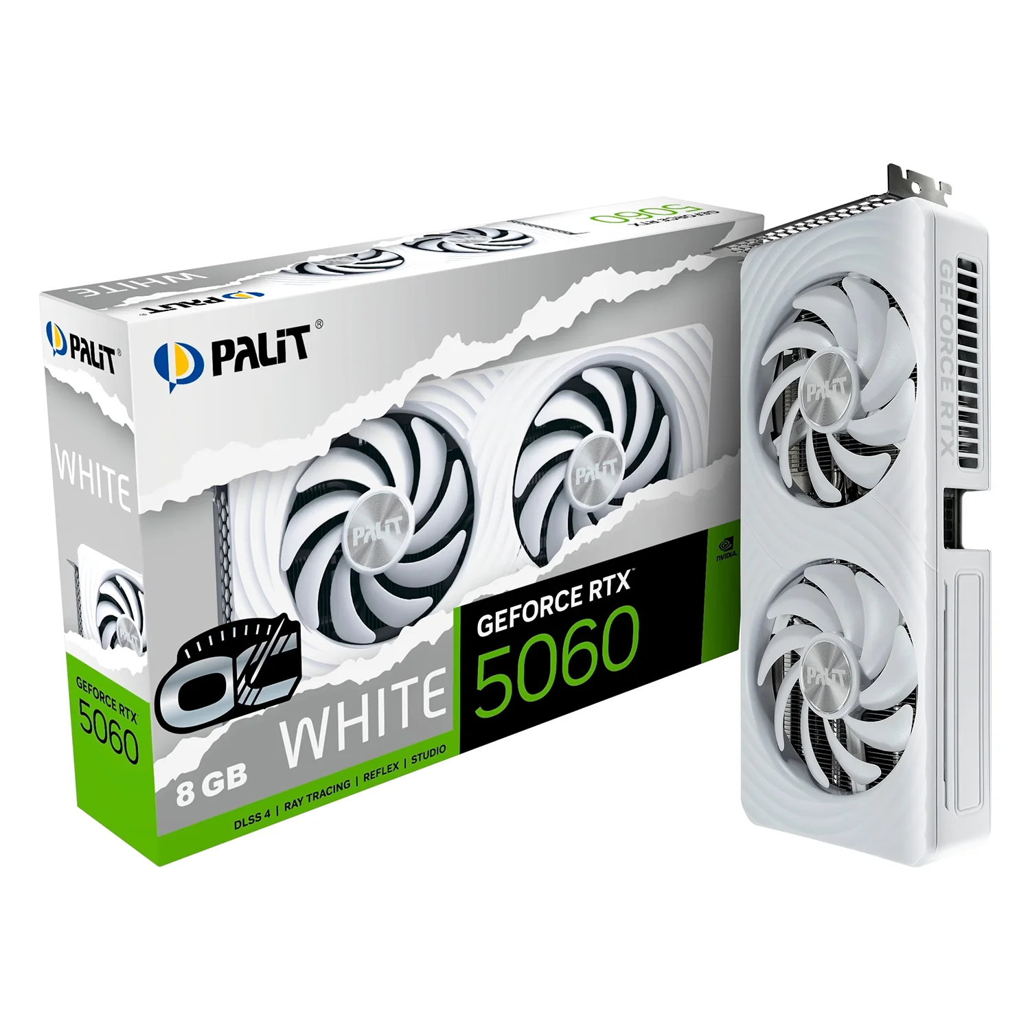 Placa de Vídeo Palit White OC NVIDIA GeForce RTX-5060 8GB GDDR7 - NE75060U19P1-GB2063M