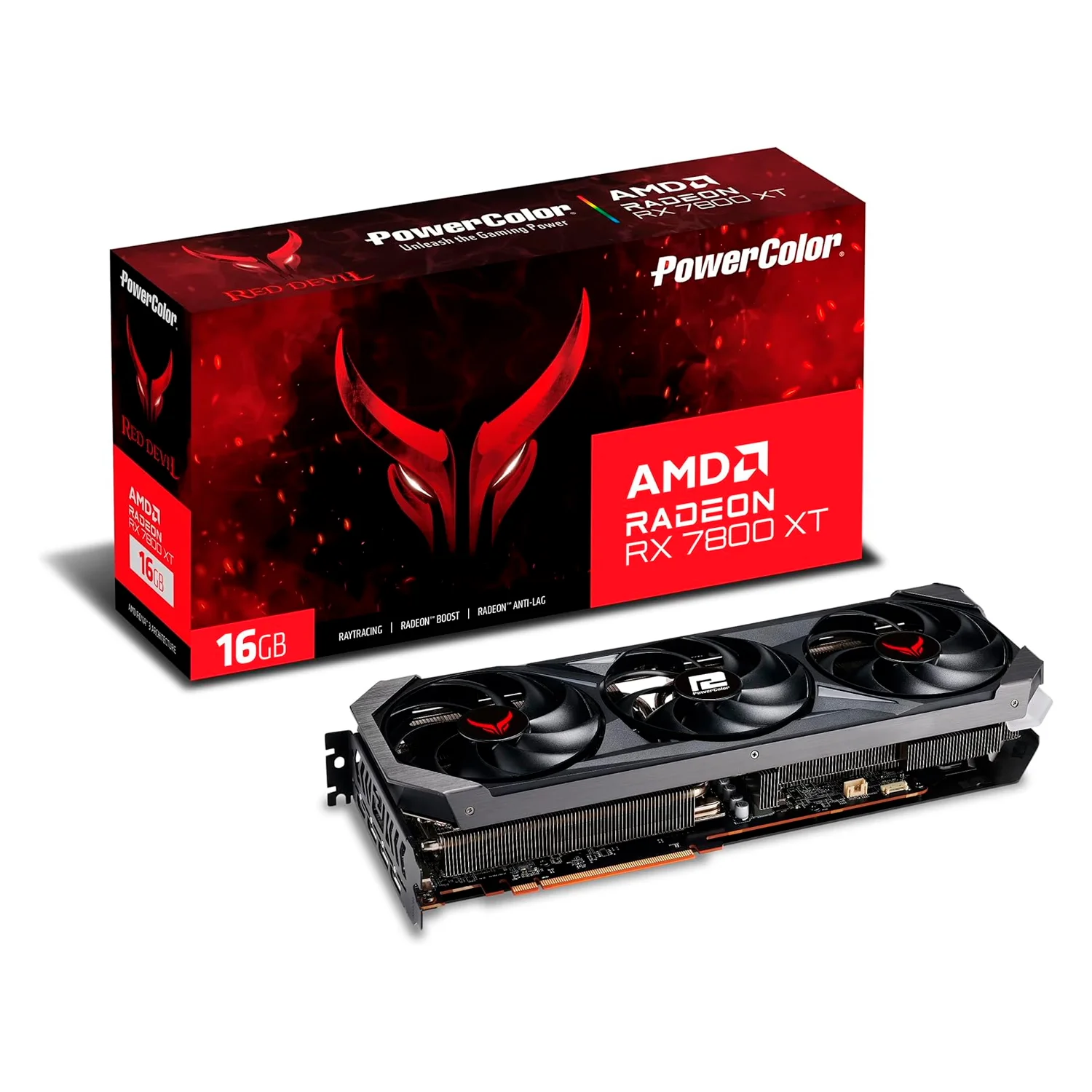 Placa de Vídeo Power Color Radeon RX-9070XT Red Devil OC 16GB GDDR6 - RX9070XT-16G-E-OC
