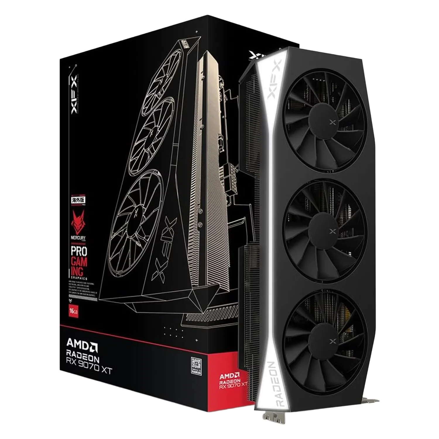 Placa de Vídeo XFX Mercury Gaming Edition AMD Radeon RX-9070XT 16GB GDDR6 - RX-97TMERCB9