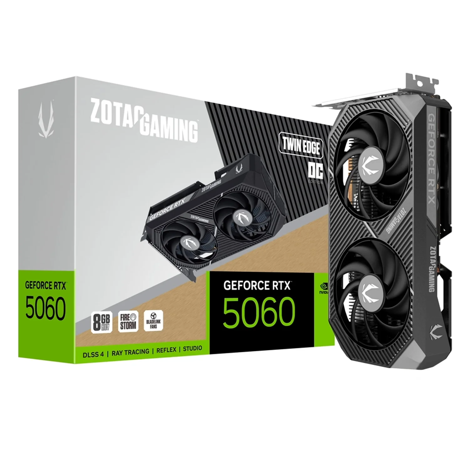 Placa de Vídeo Zotac Twin Edge OC NVIDIA GeForce RTX-5060 8GB GDDR7 - ZT-B50600H-10M