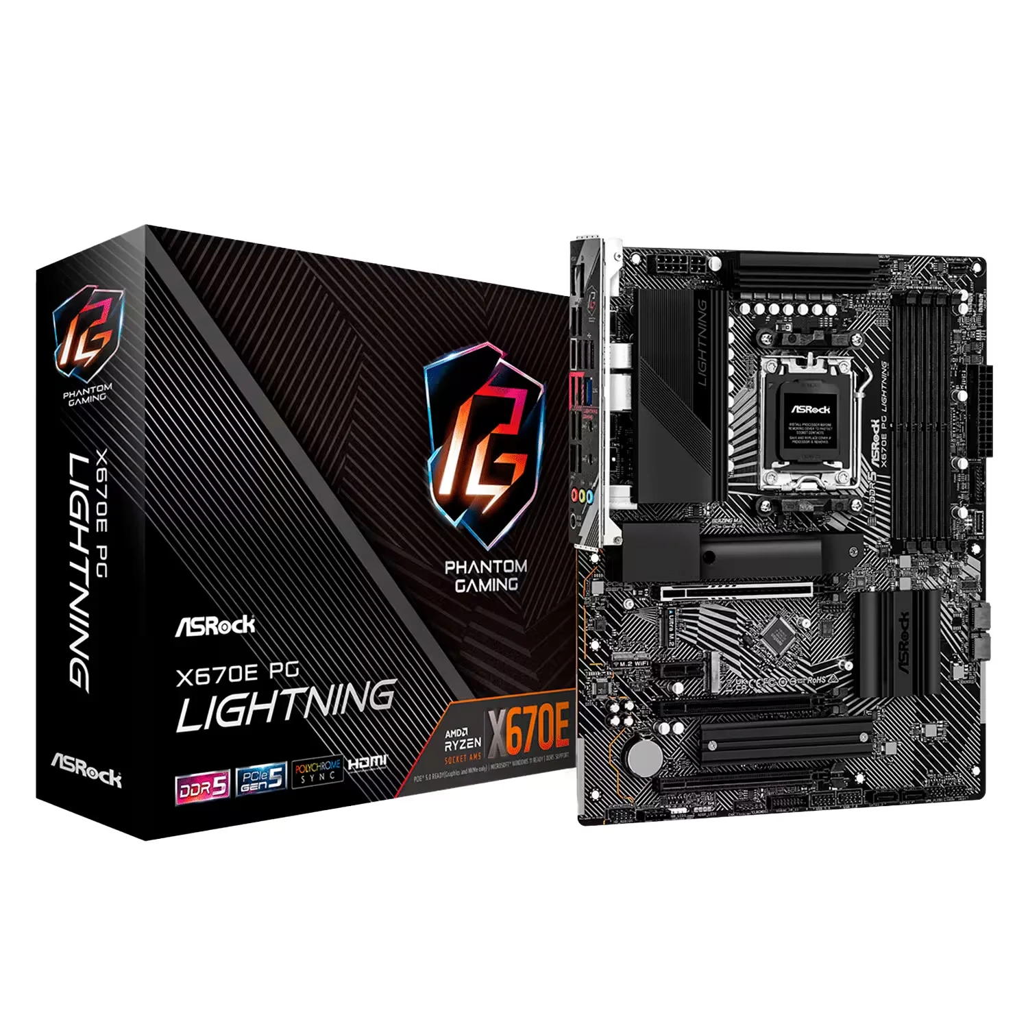 Placa Mãe ASRock X670 PG Lightning DDR5 Socket AMD AM5 Chipset X670 ATX