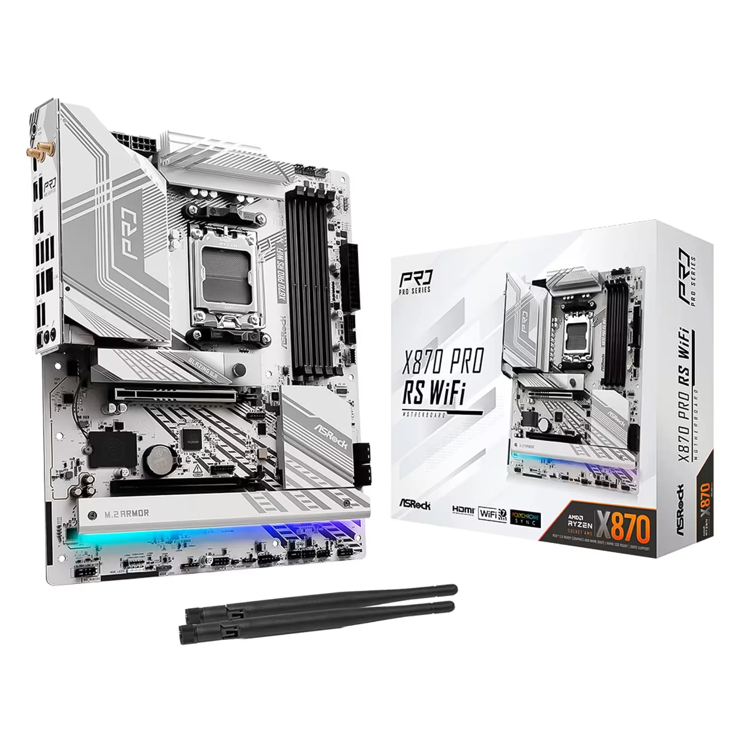 Placa Mãe ASRock X870 Pro RS WiFi DDR5 Socket AM5 Chipset X870 ATX