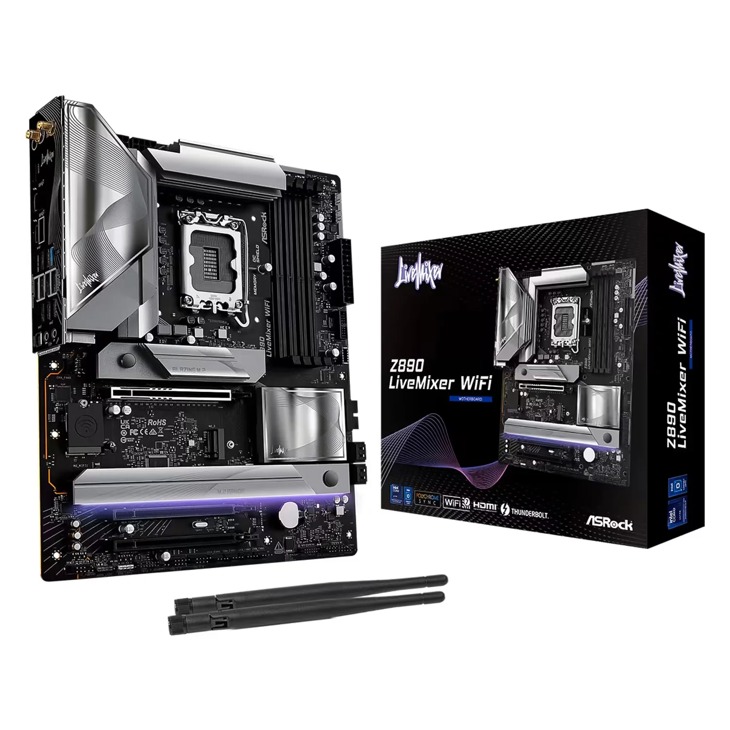 Placa Mãe ASRock Z890 LiveMixer WiFi 4XDDR5 Socket LGA 1851 Chipset Intel Z890 ATX
