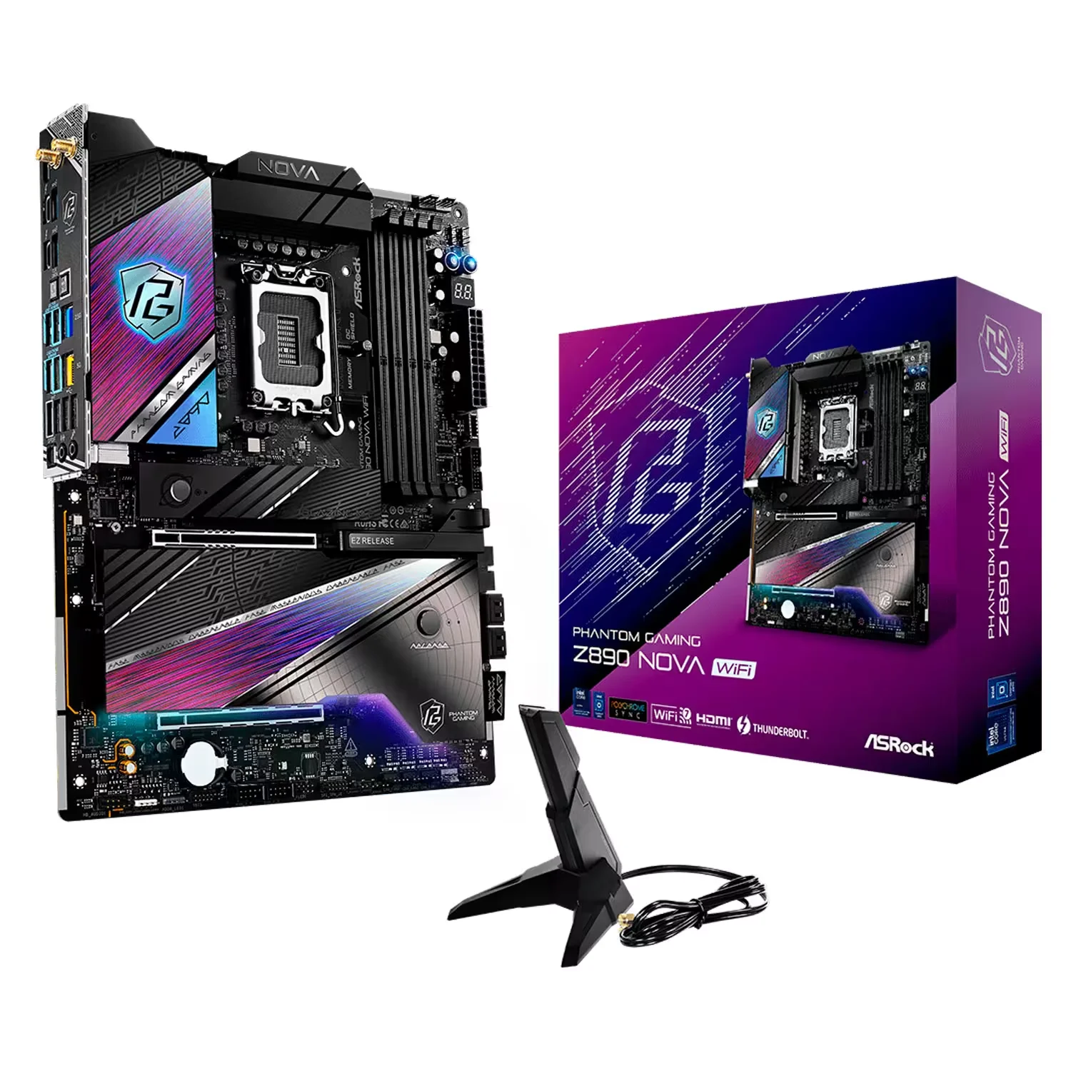 Placa Mãe ASRock Z890 Nova WiFi 4XDDR5 Socket LGA 1851 Chipset Intel Z890 ATX